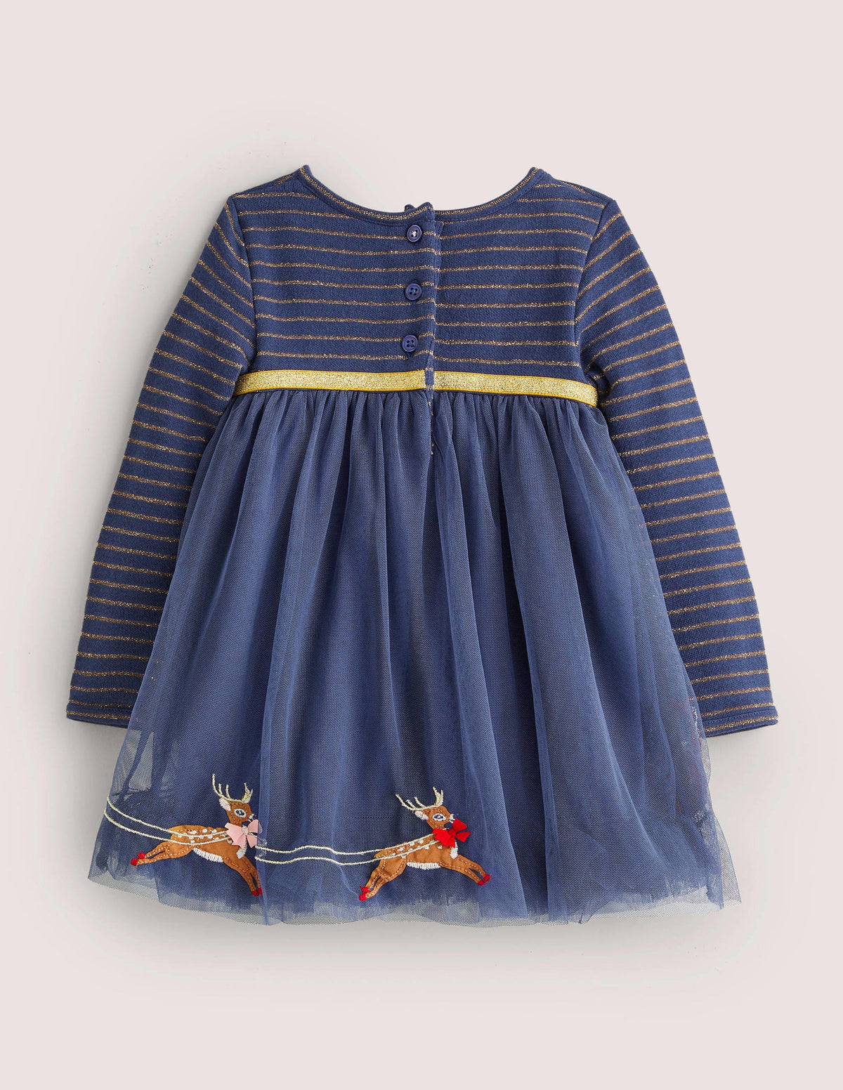 Partykleid aus Tüll-Schuluniform-Navy, Weihnachtsmotiv - Image 2