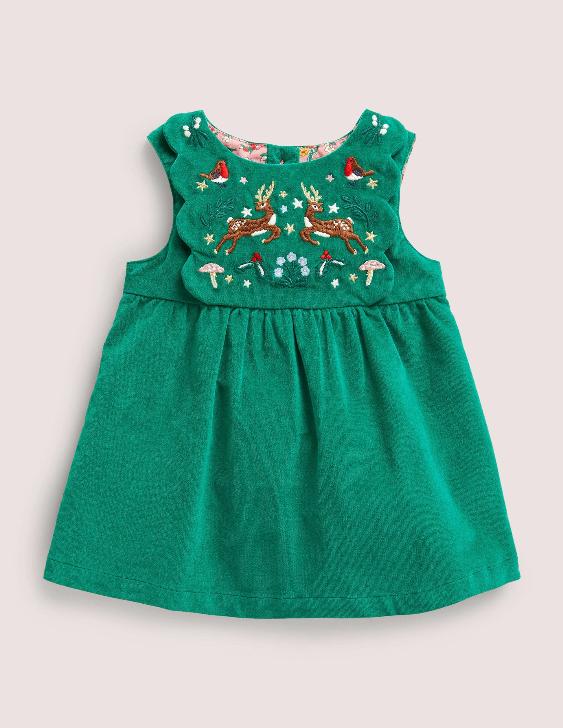 Trägerkleid aus Samt-Waldgrün, Weihnachtlich-1