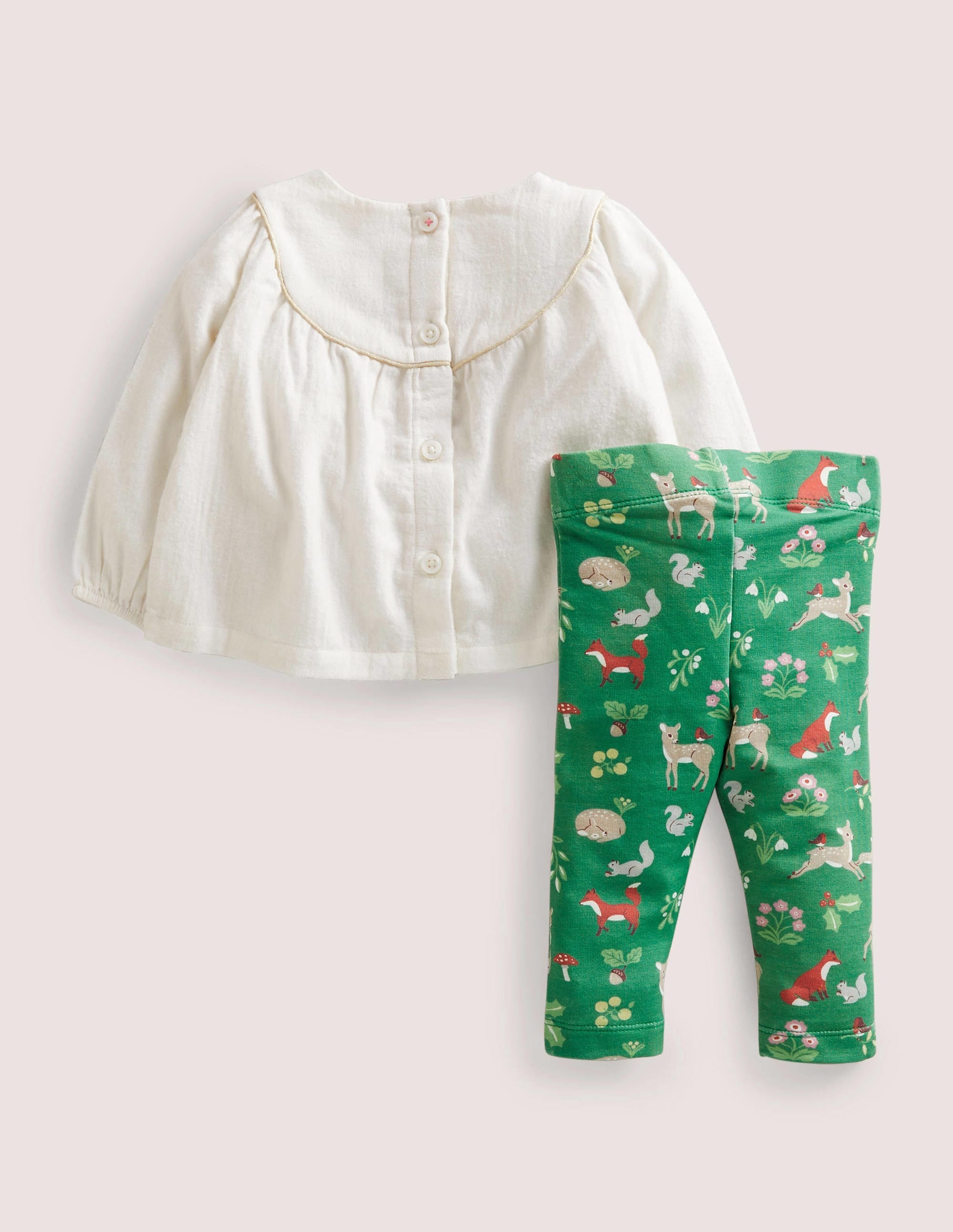 Ensemble tissé avec top et legging-Bois festif clairière ombragée - Image 2