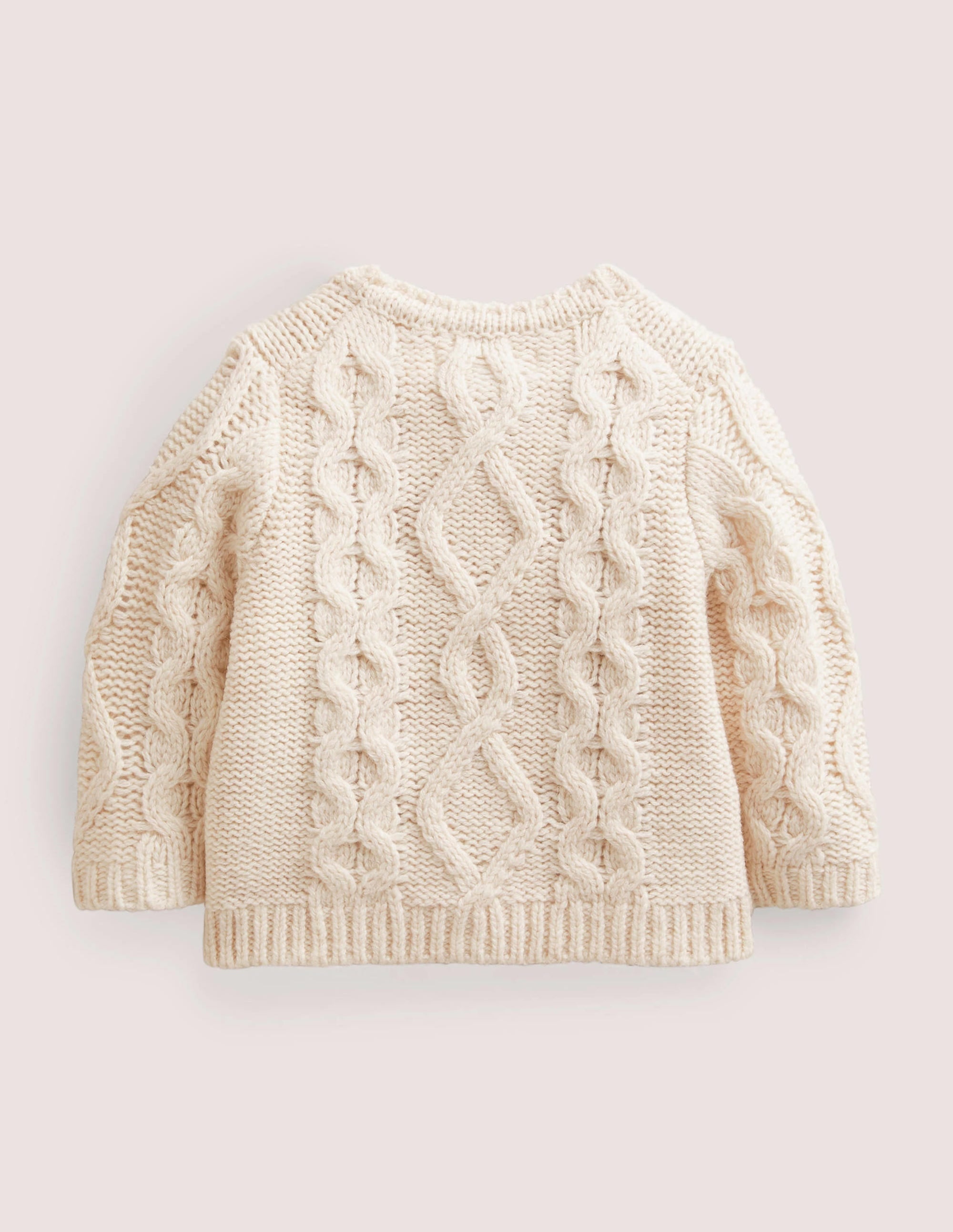 Cardigan mit Zopfstrickmuster-Ecru - Image 2