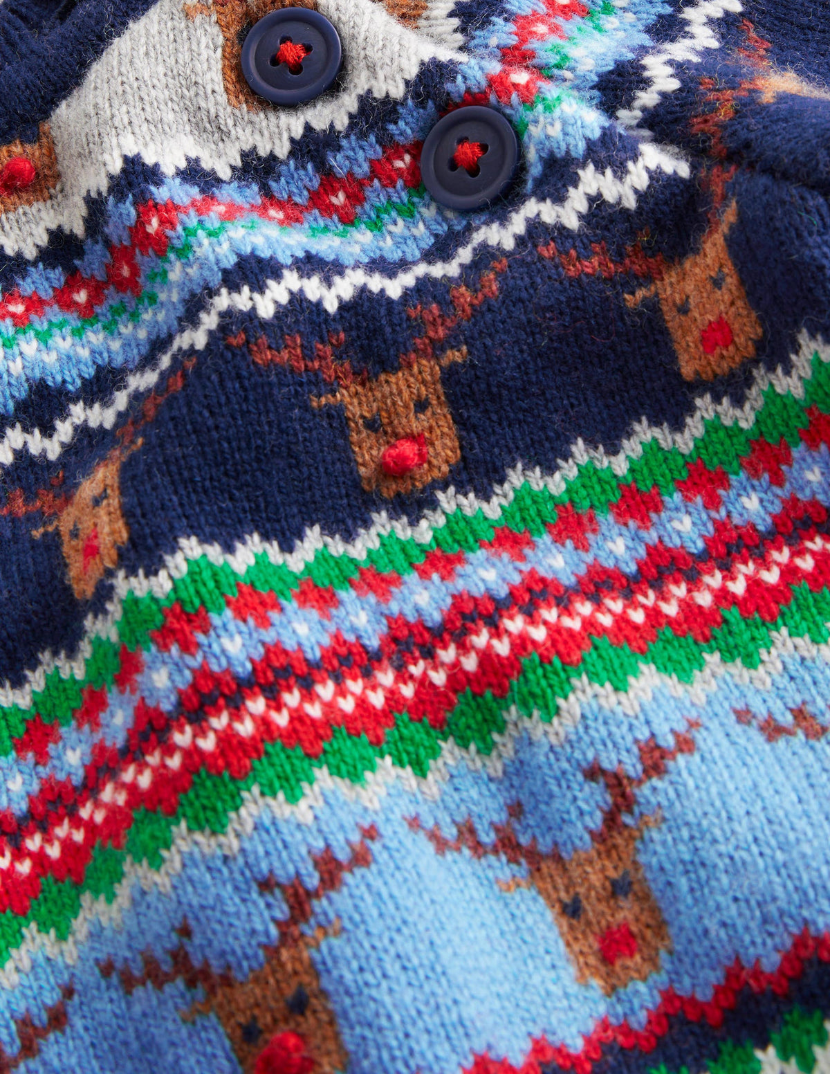 Fair-Isle-Pullover mit Rentieren-Grau Meliert, Rentiere-3