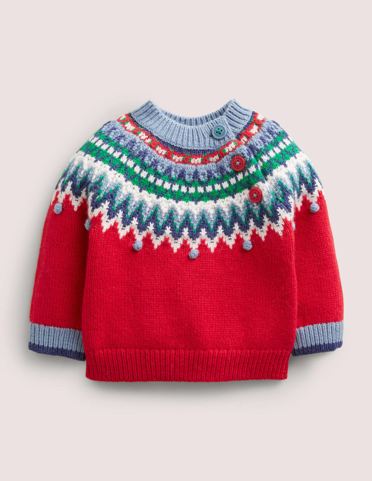 Fun Fair Isle Jumper-Rockabilly Red Fairisle-1