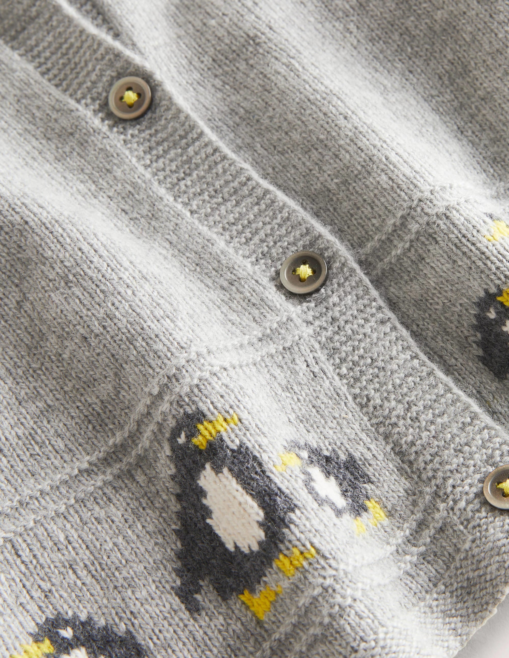 Fair-Isle-Cardigan für Neugeborene-Silber Meliert, Pinguine - Image 3