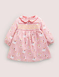 Robe tissée avec col-Fées rose boto