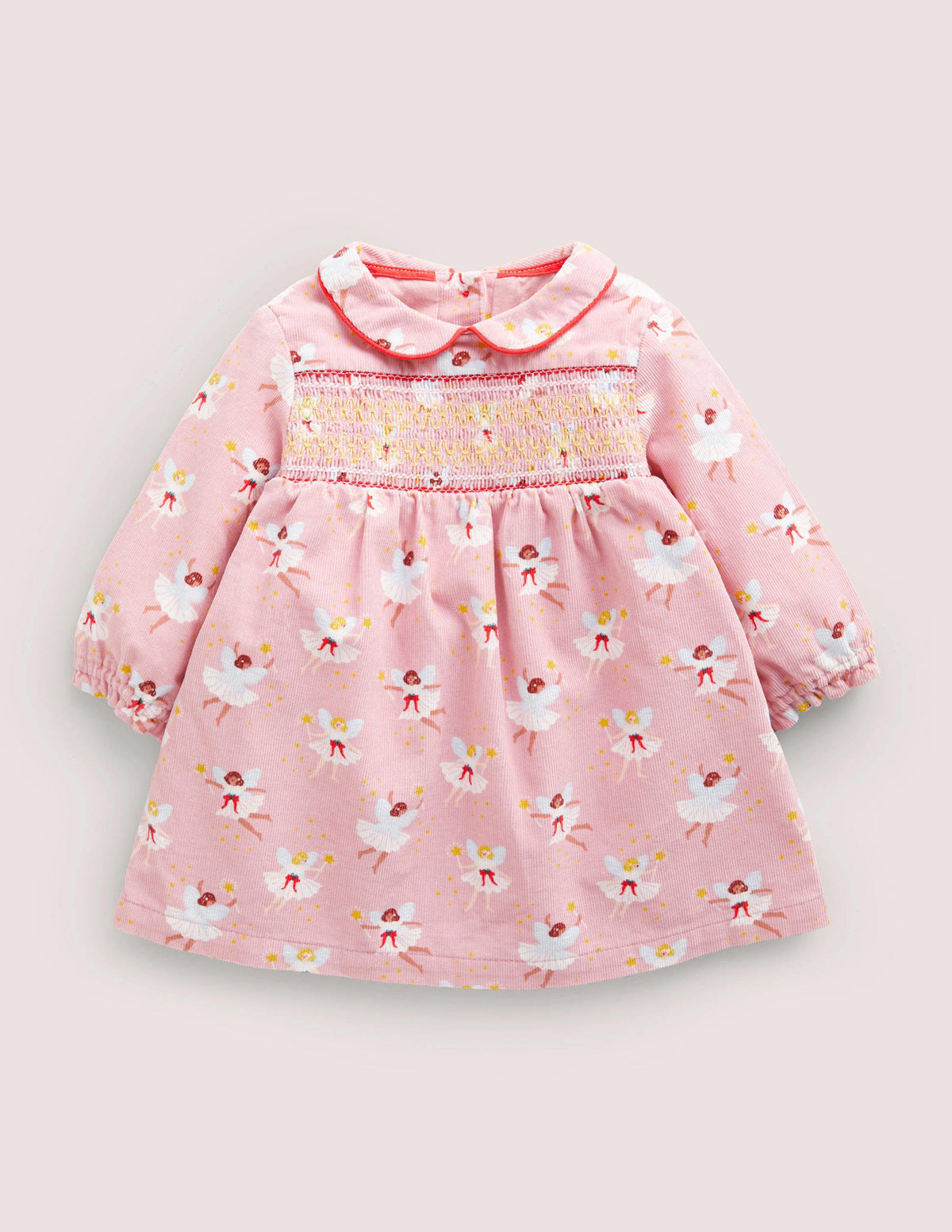 Robe tissée avec col-Fées rose boto-1