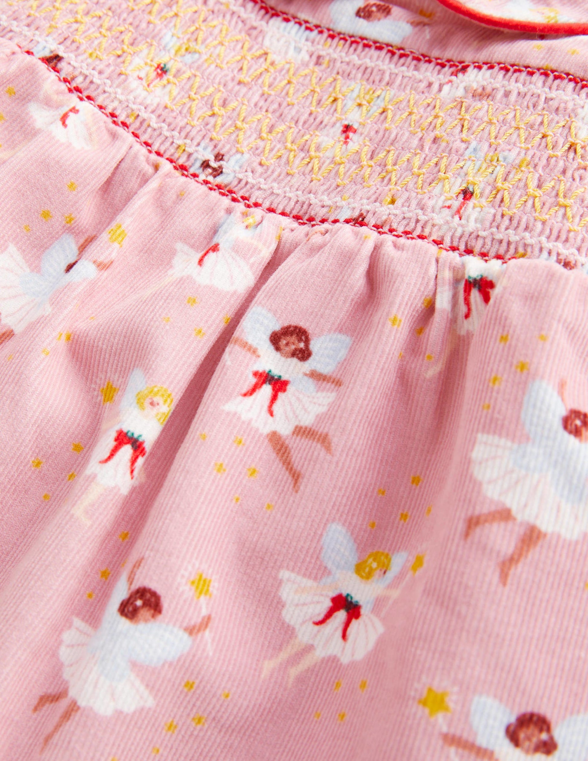 Robe tissée avec col-Fées rose boto-3