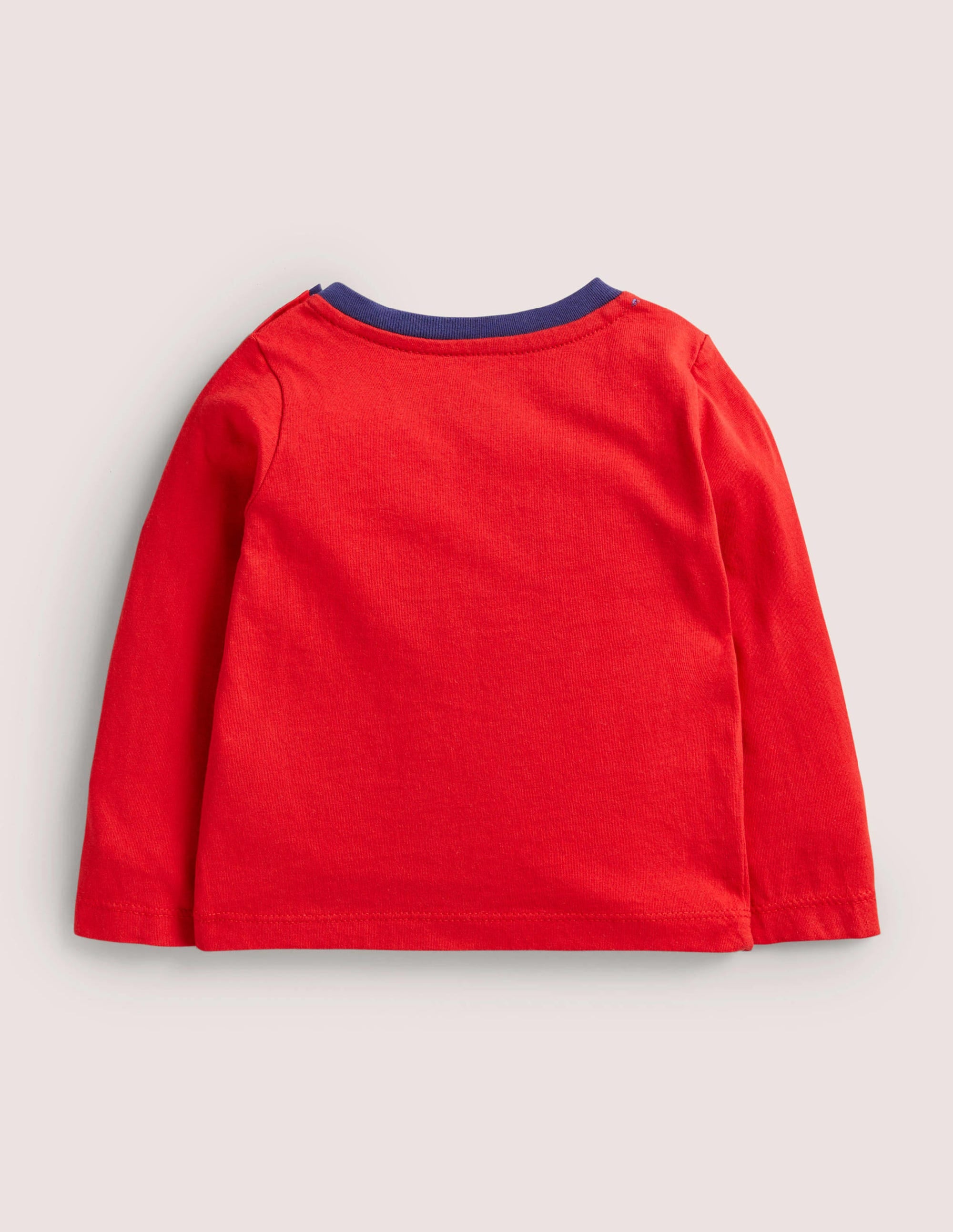 Long-sleeved Appliqué T-shirt-Rockabilly Red Train - Image 2
