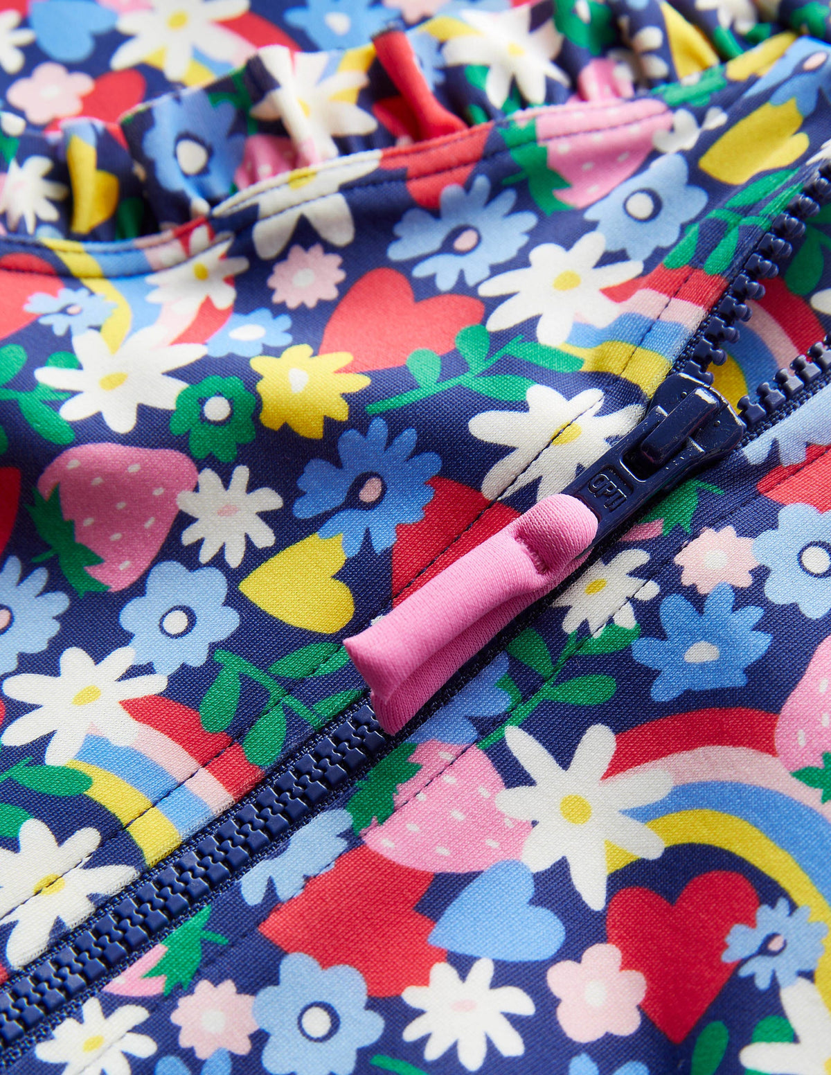 Long Sleeve Frilly Swimsuit-Starboard Rainbow Ditsy - Image 3