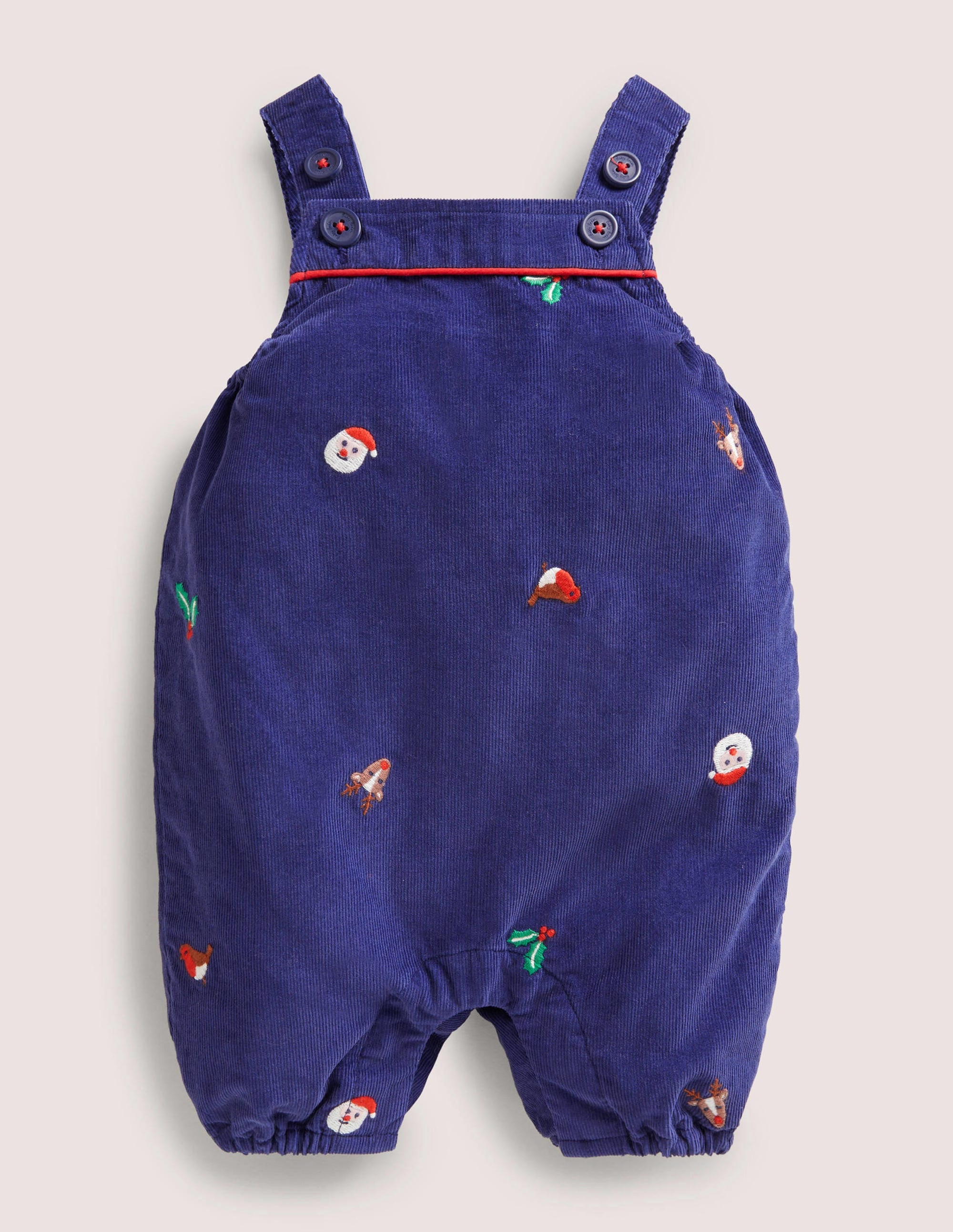 Nostalgische Weihnachts-Latzhose-Segelblau, Weihnachtsmotiv - Image 1
