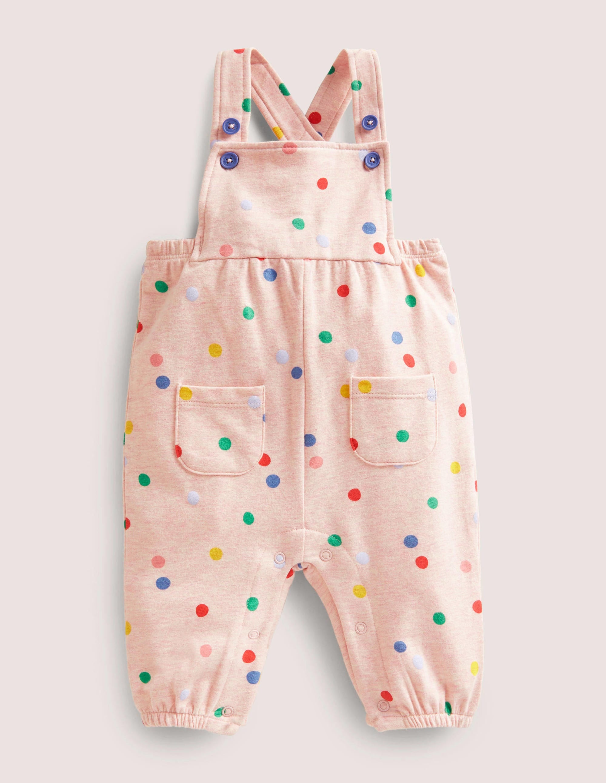 Jersey Dungaree-Pink Marl Painted Spot - Image 1
