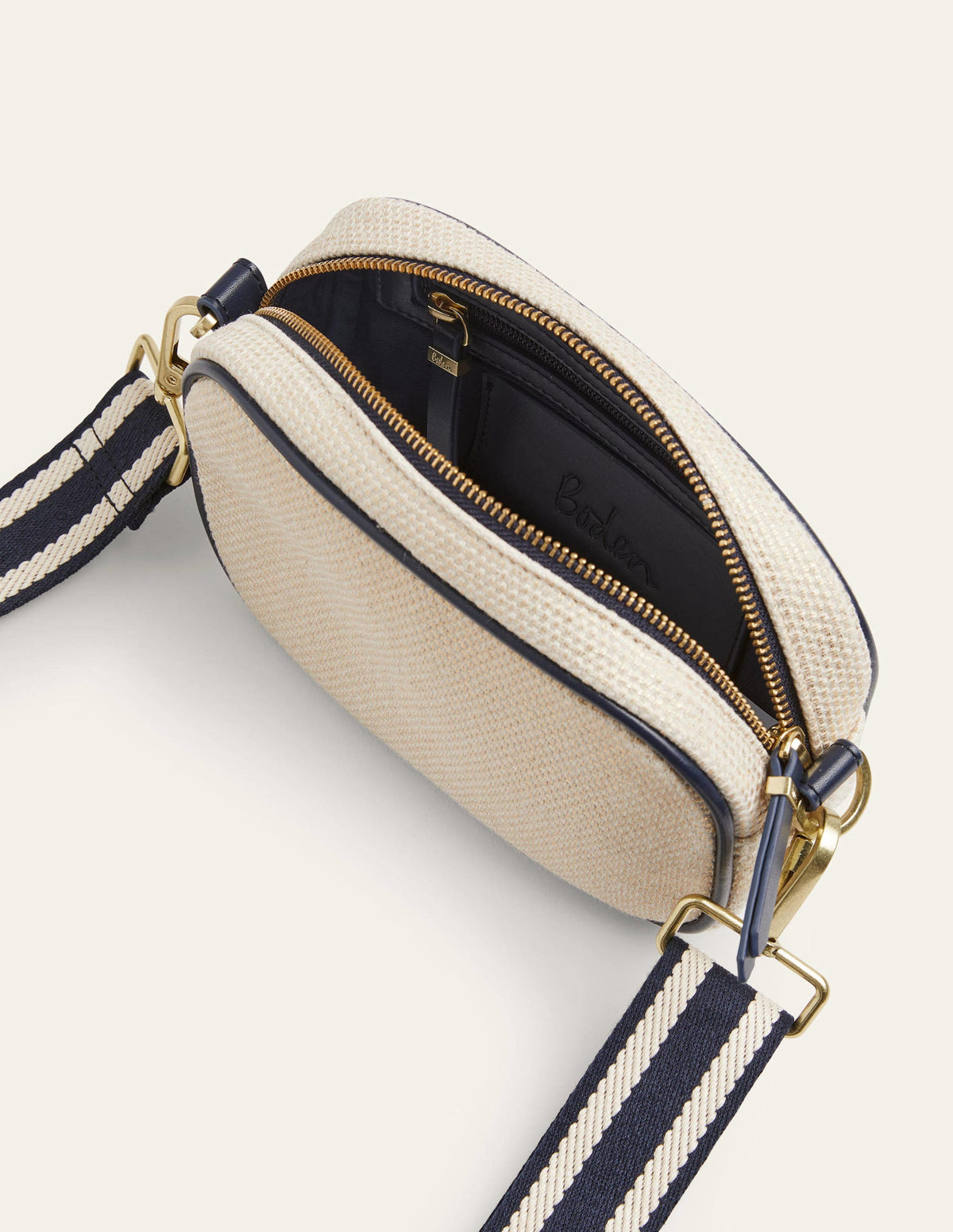 Sac à bandoulière en toile-Doré métallisé - Image 2