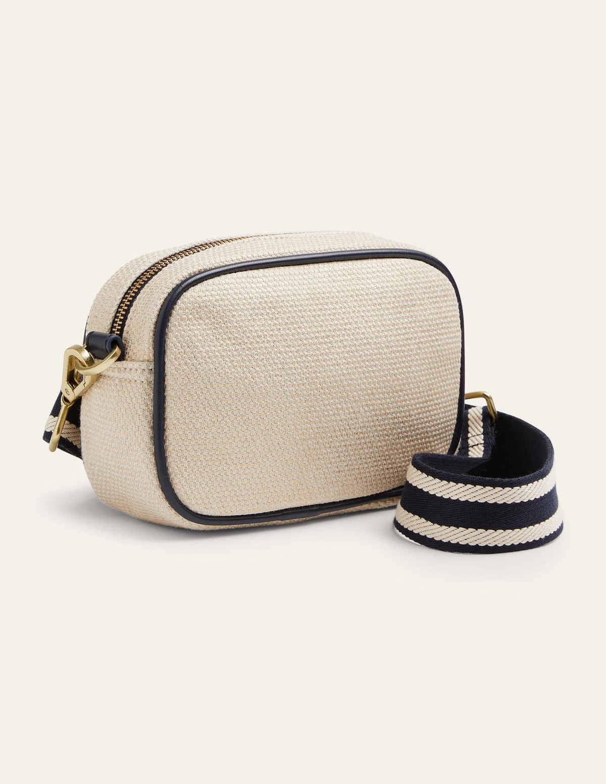 Sac à bandoulière en toile-Doré métallisé - Image 3