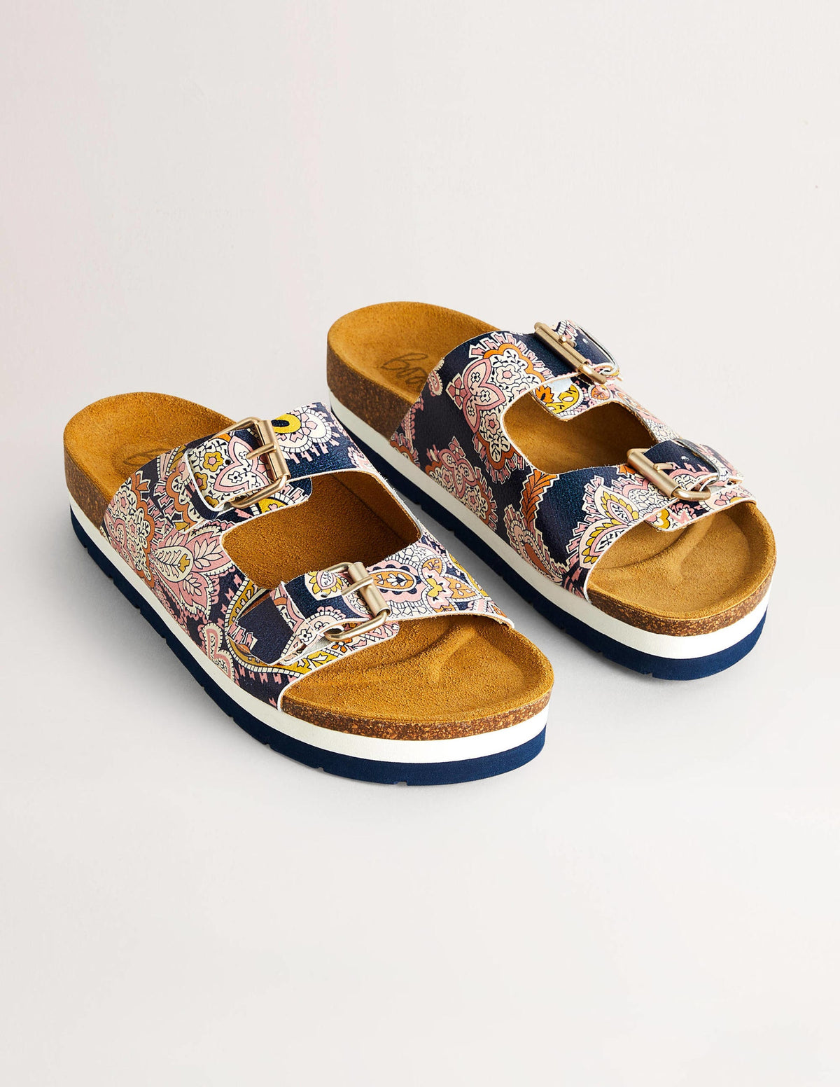 Ottoline Sandalen-Französisches Navy, Paisley-Knospen-2