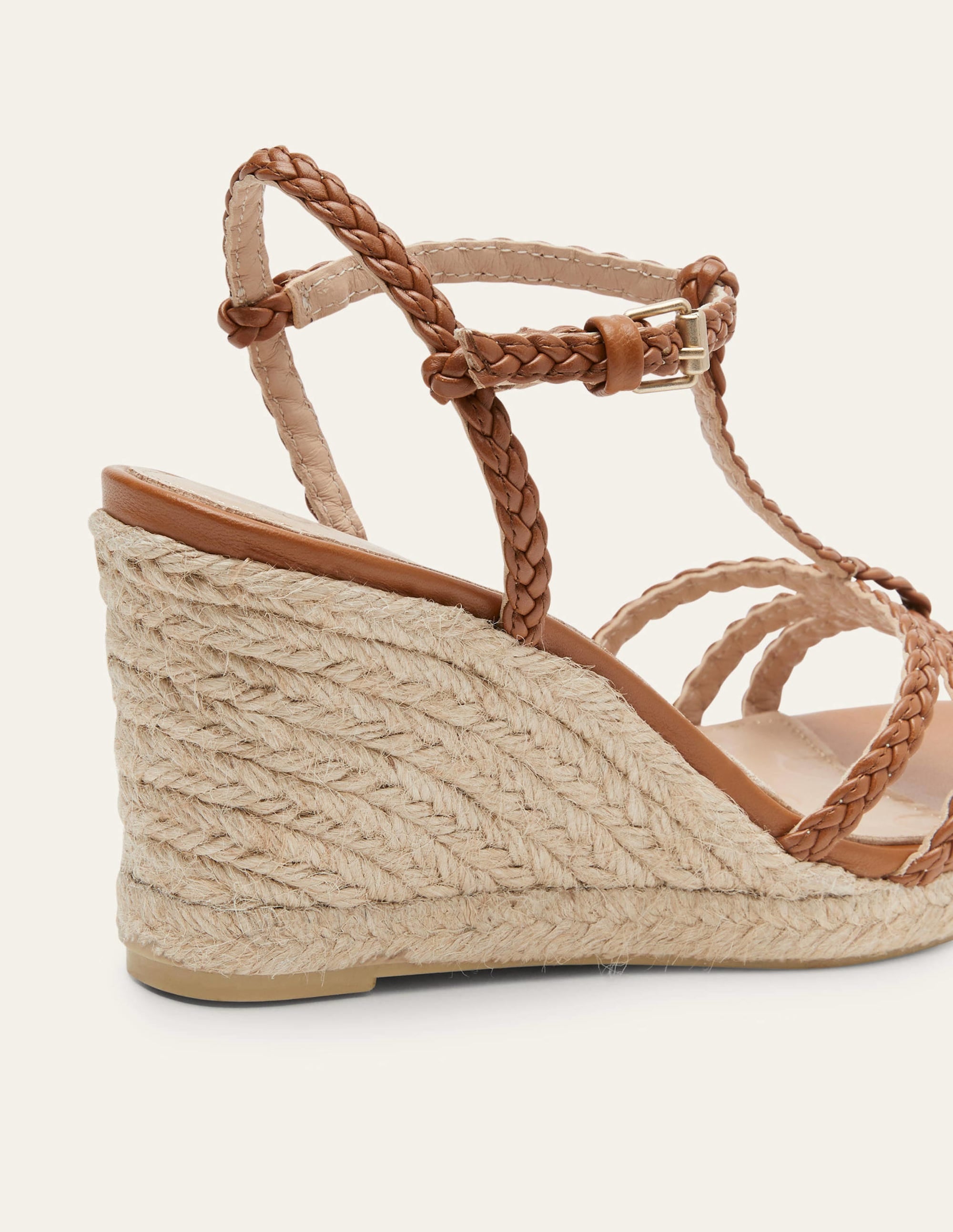 Geflochtene Espadrilles mit Keilabsatz-Hellbraun - Image 6