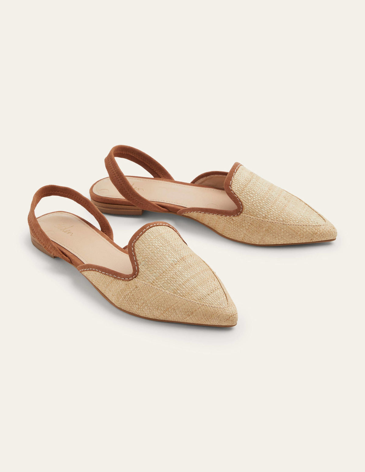 Sandales plates Lily avec bride arrière-Couleur naturelle/fauve-4