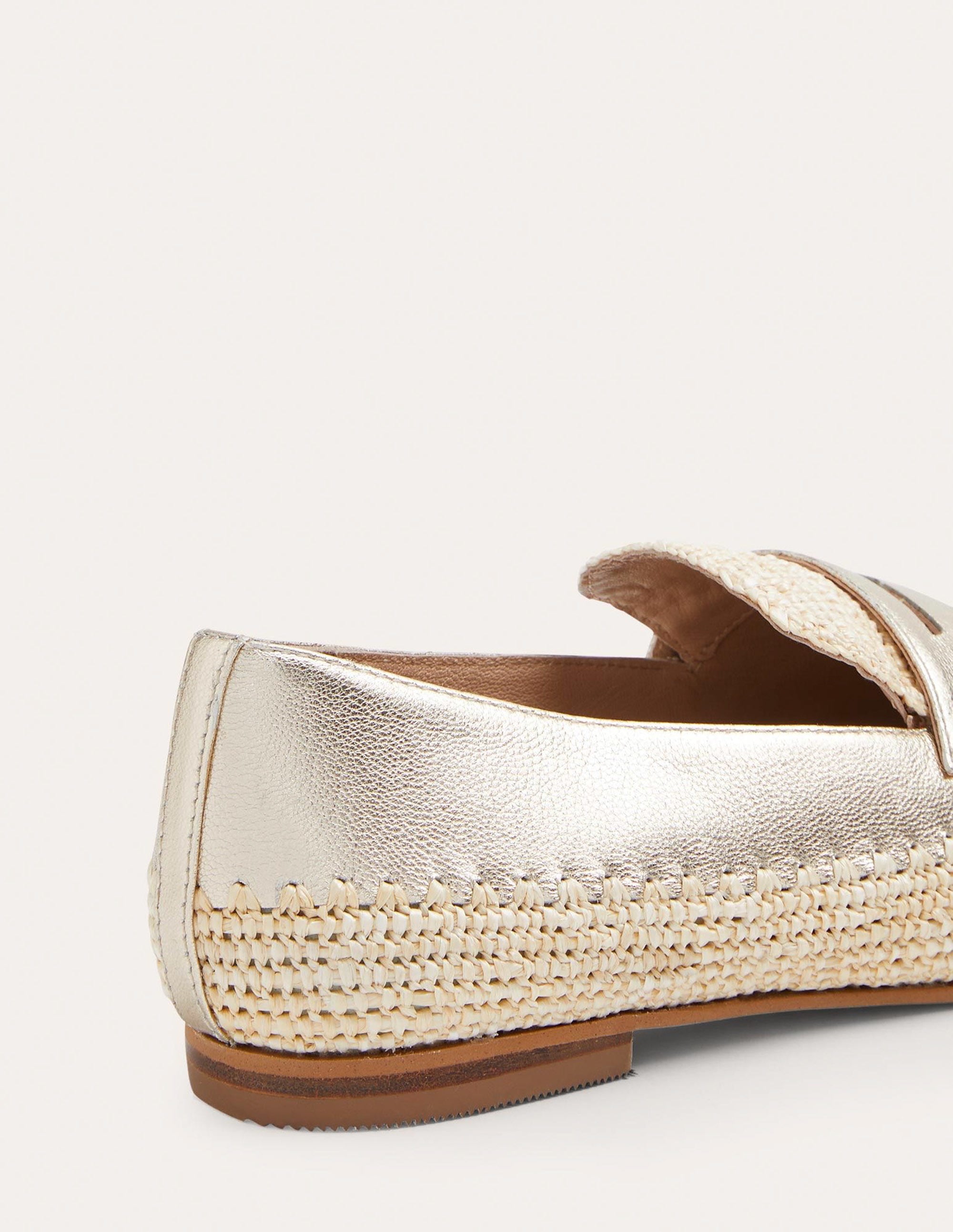 Lydia Loafer mit Bastdetail-Blassgold-Metallic - Image 3
