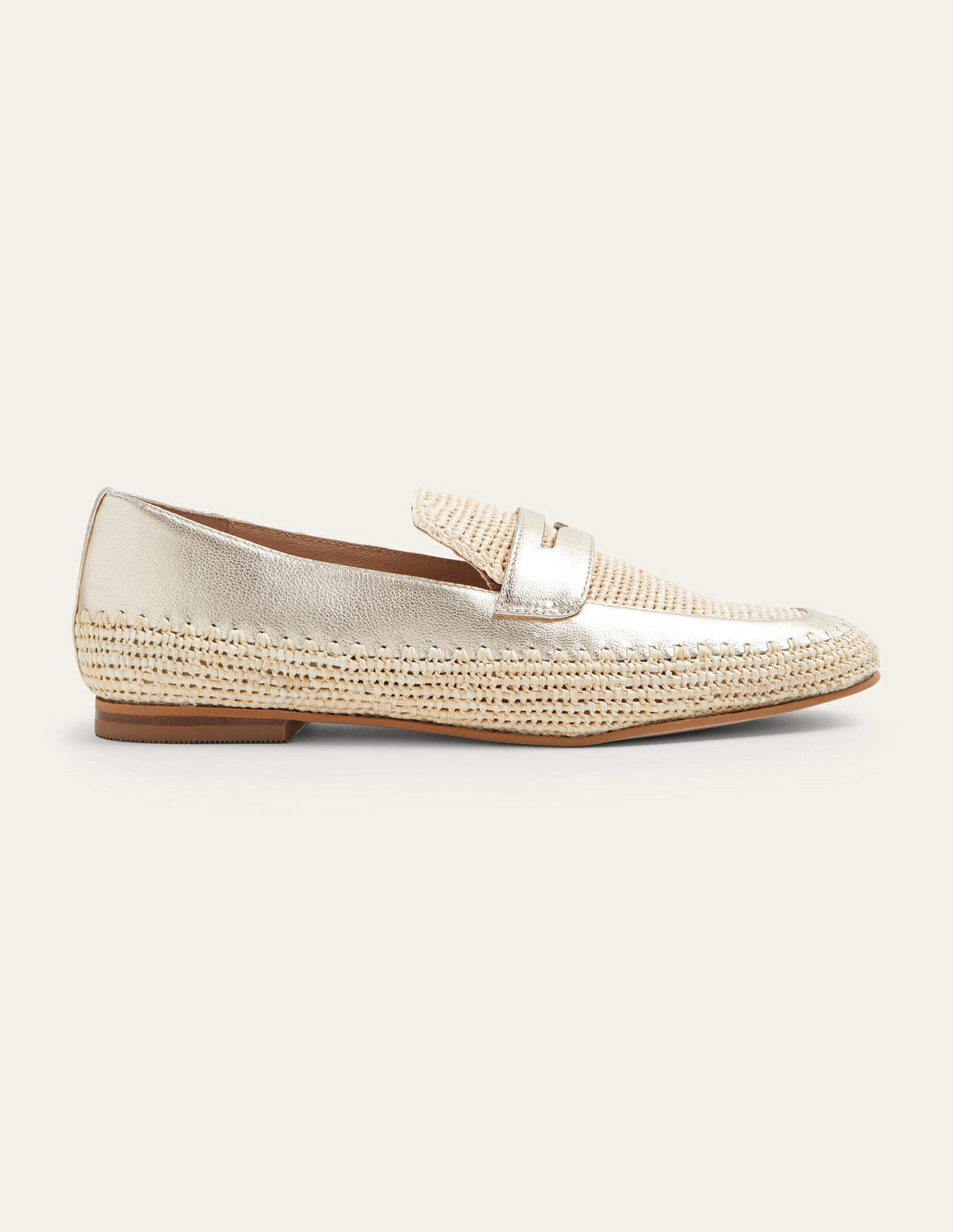 Lydia Loafer mit Bastdetail-Blassgold-Metallic-5