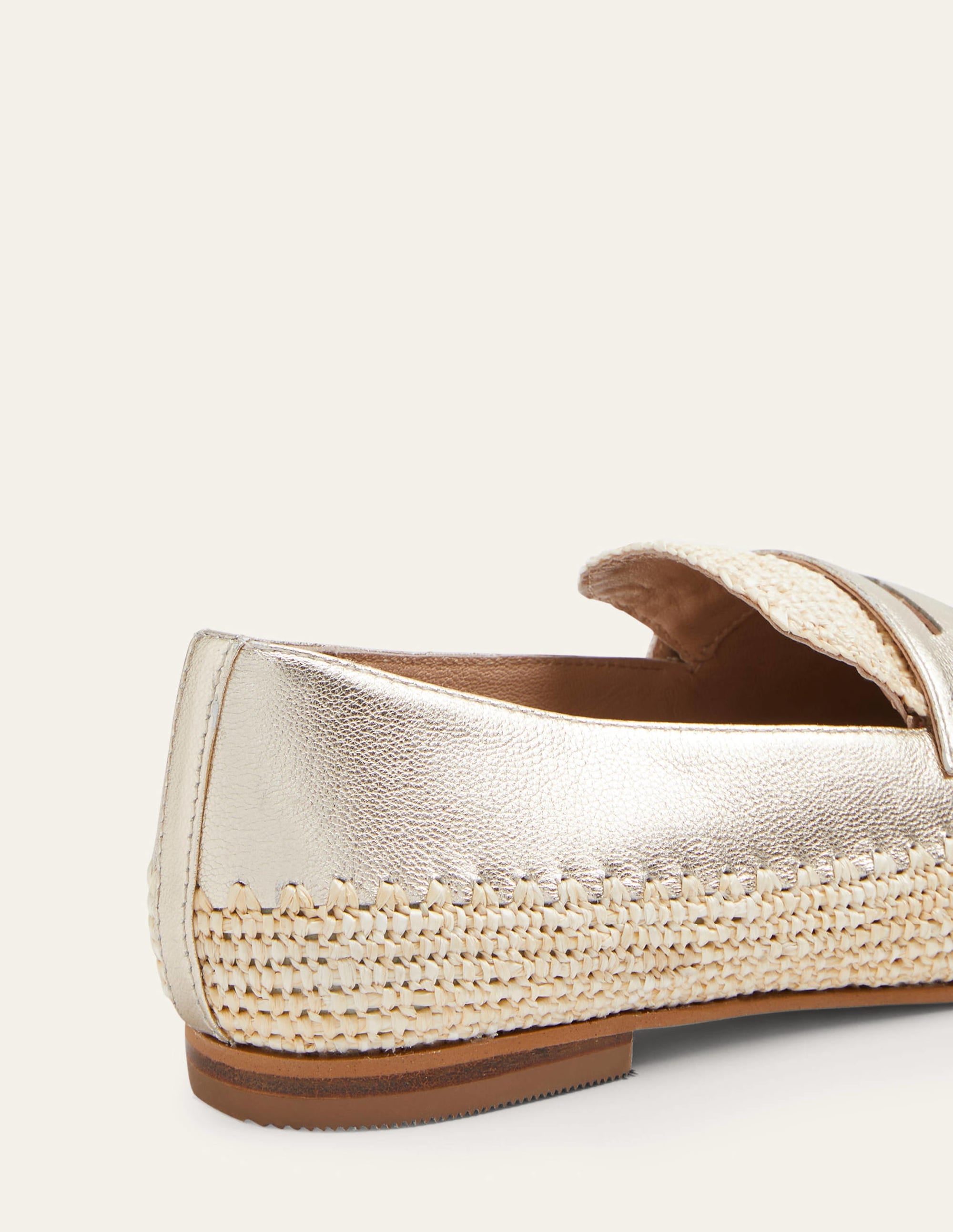 Lydia Loafer mit Bastdetail-Blassgold-Metallic - Image 6
