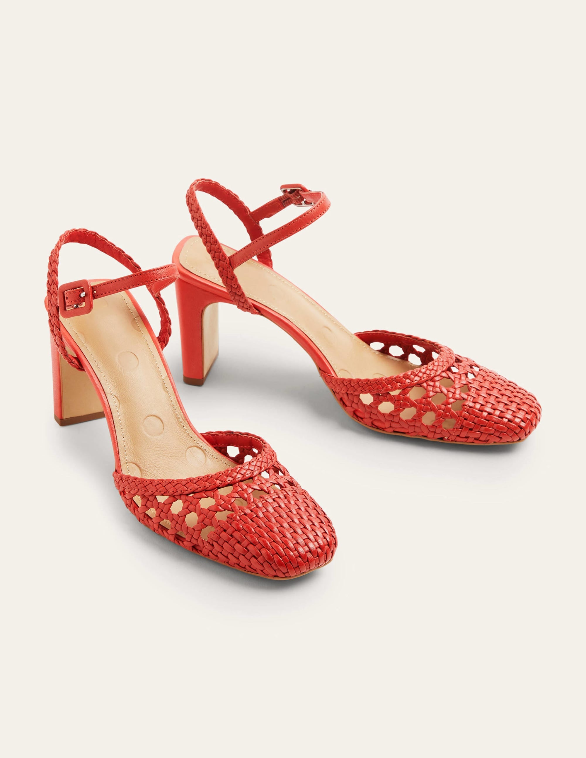 Ellie Woven Leather Courts-Aurora Red - Image 1