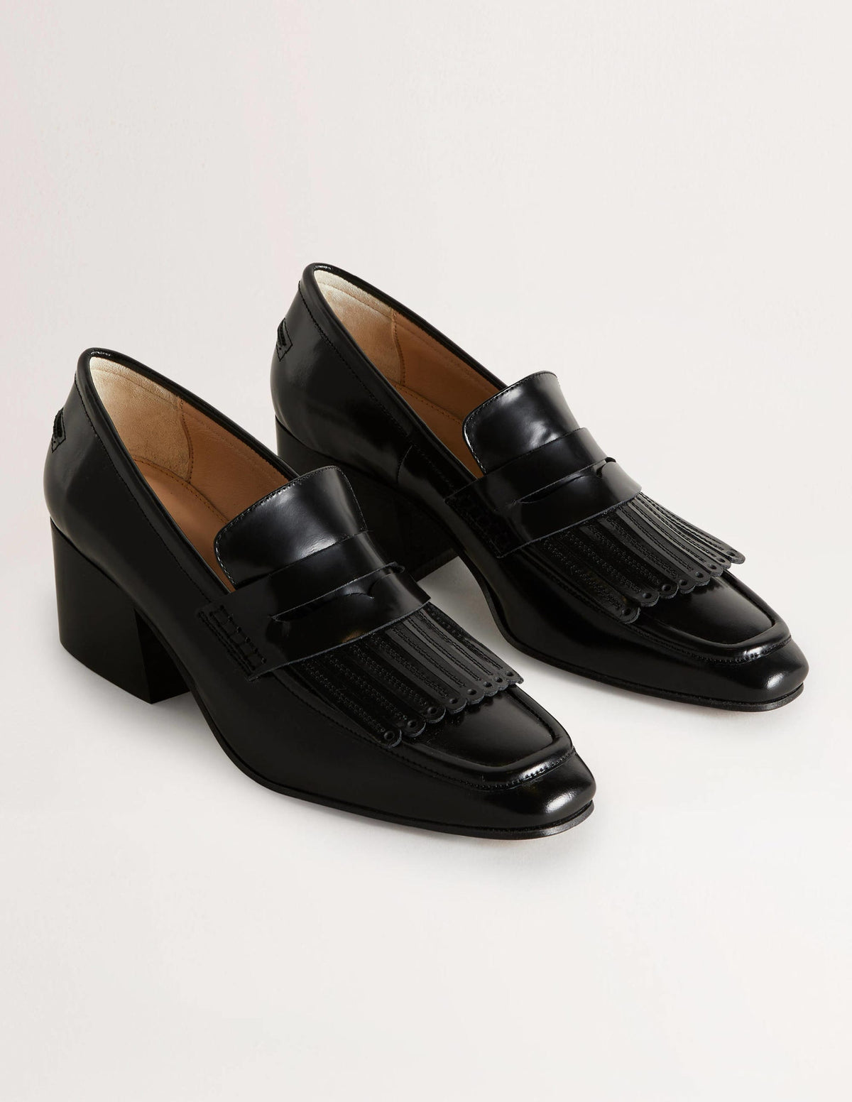 Block Heel Loafers-Black - Image 2