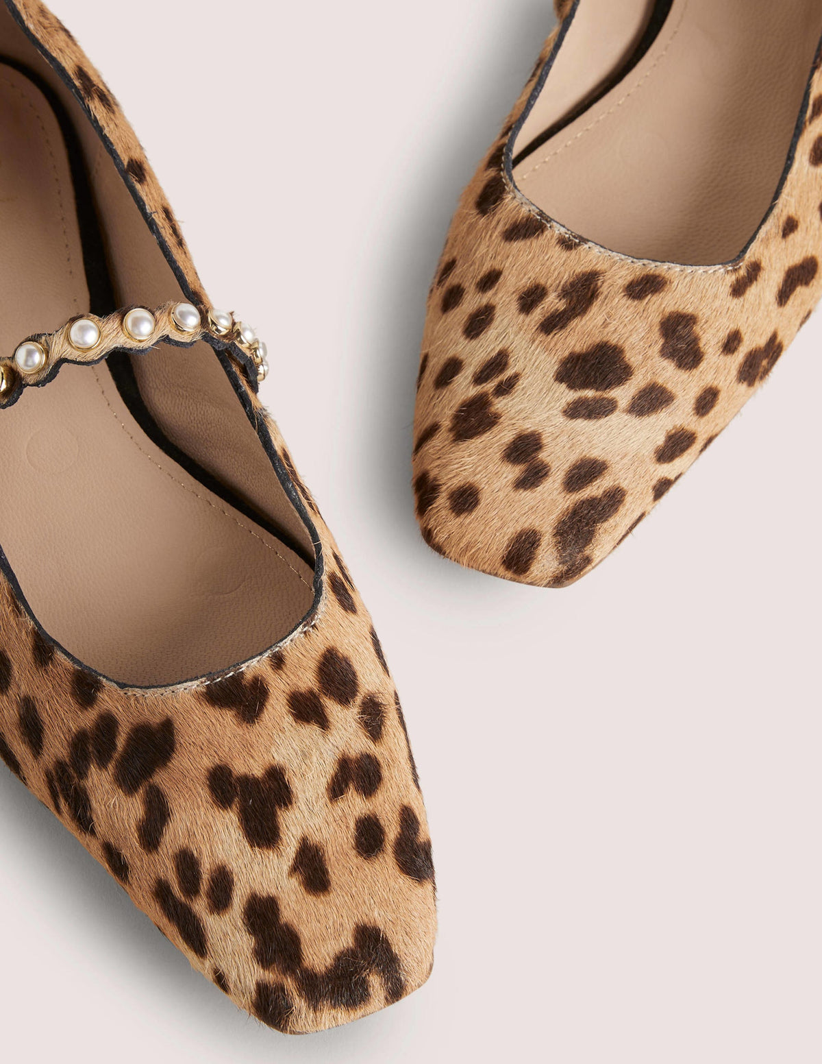 Pearl Strap Ballerina Flats-Cheetah-4