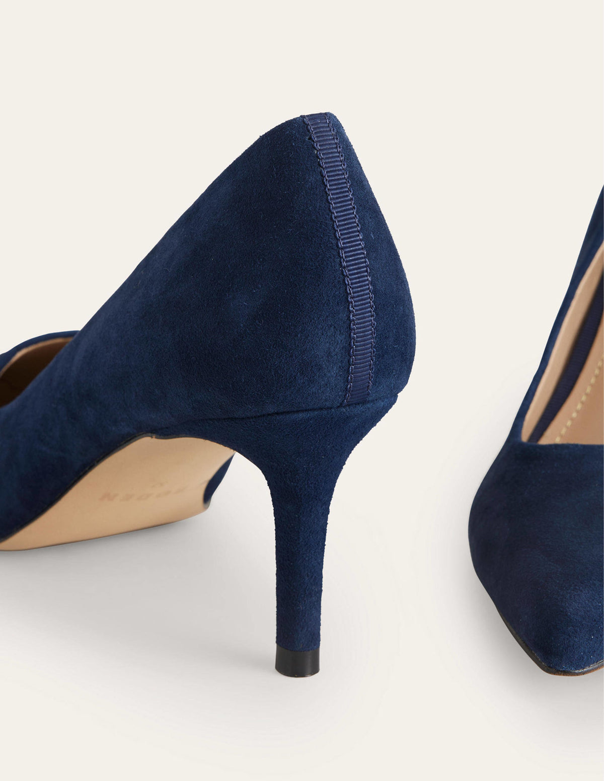 Klassische Pumps aus Veloursleder-Marineblau - Image 3