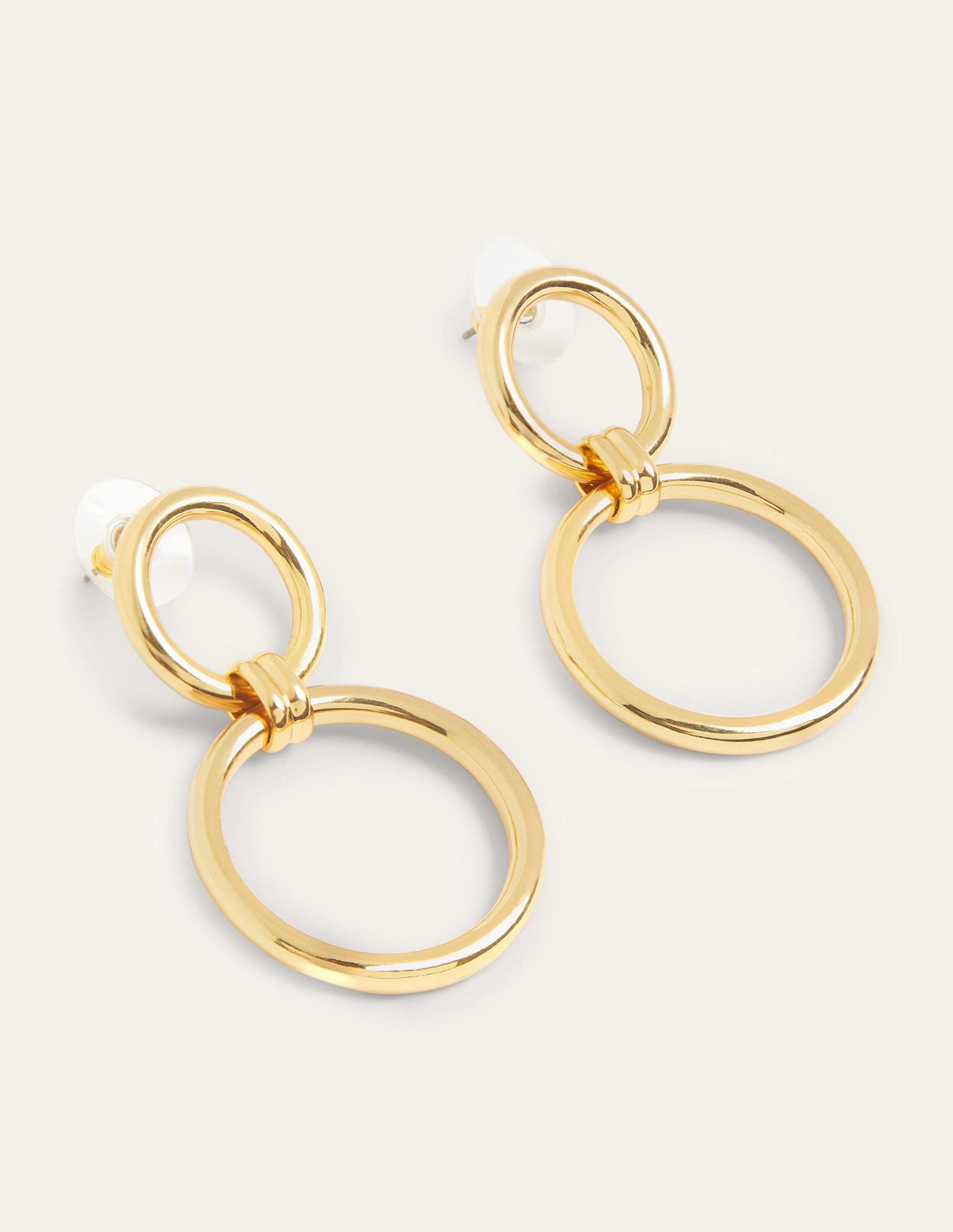 Ring Link Earrings-Gold-2
