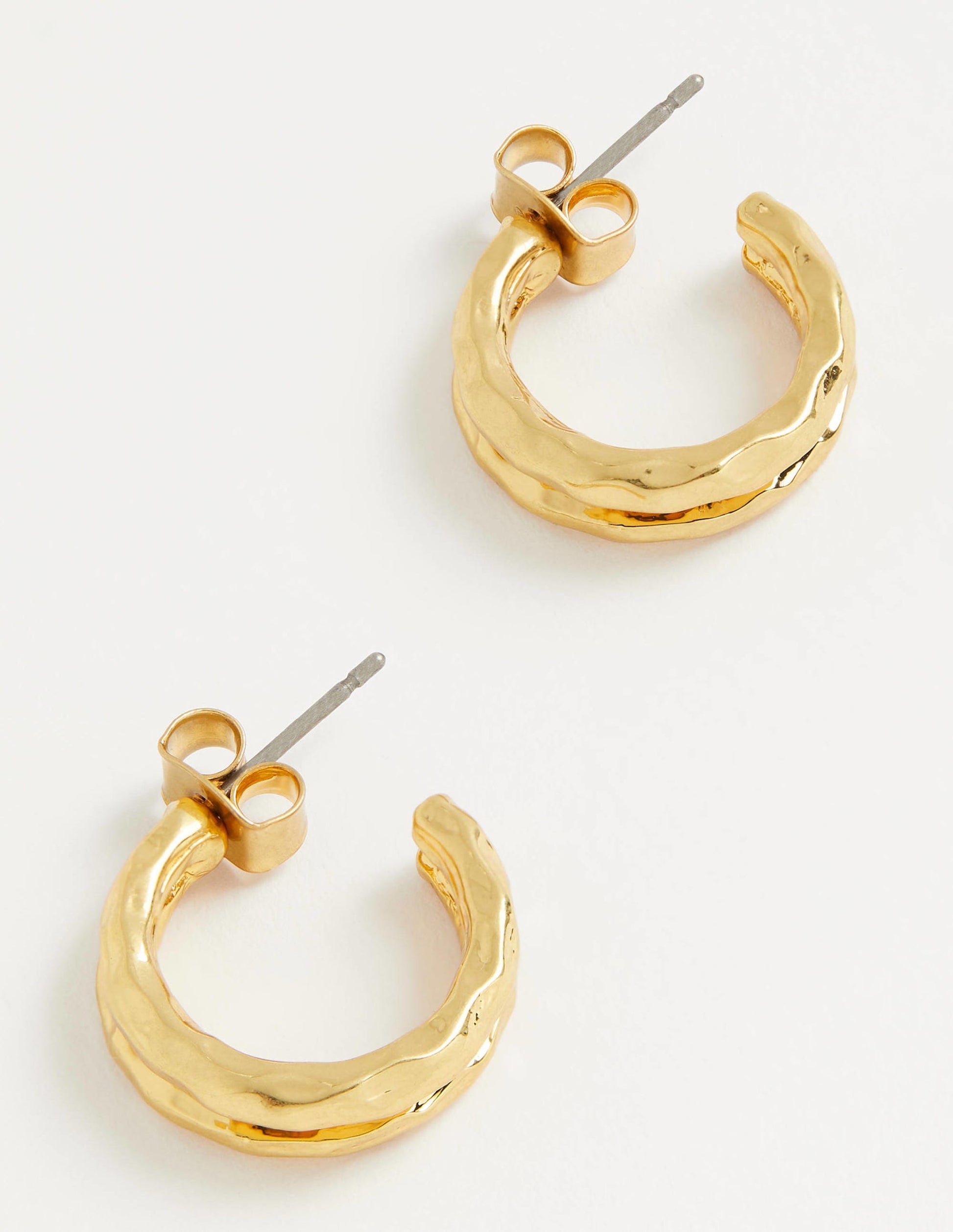 Small Double Hoop Earrings-Gold-5