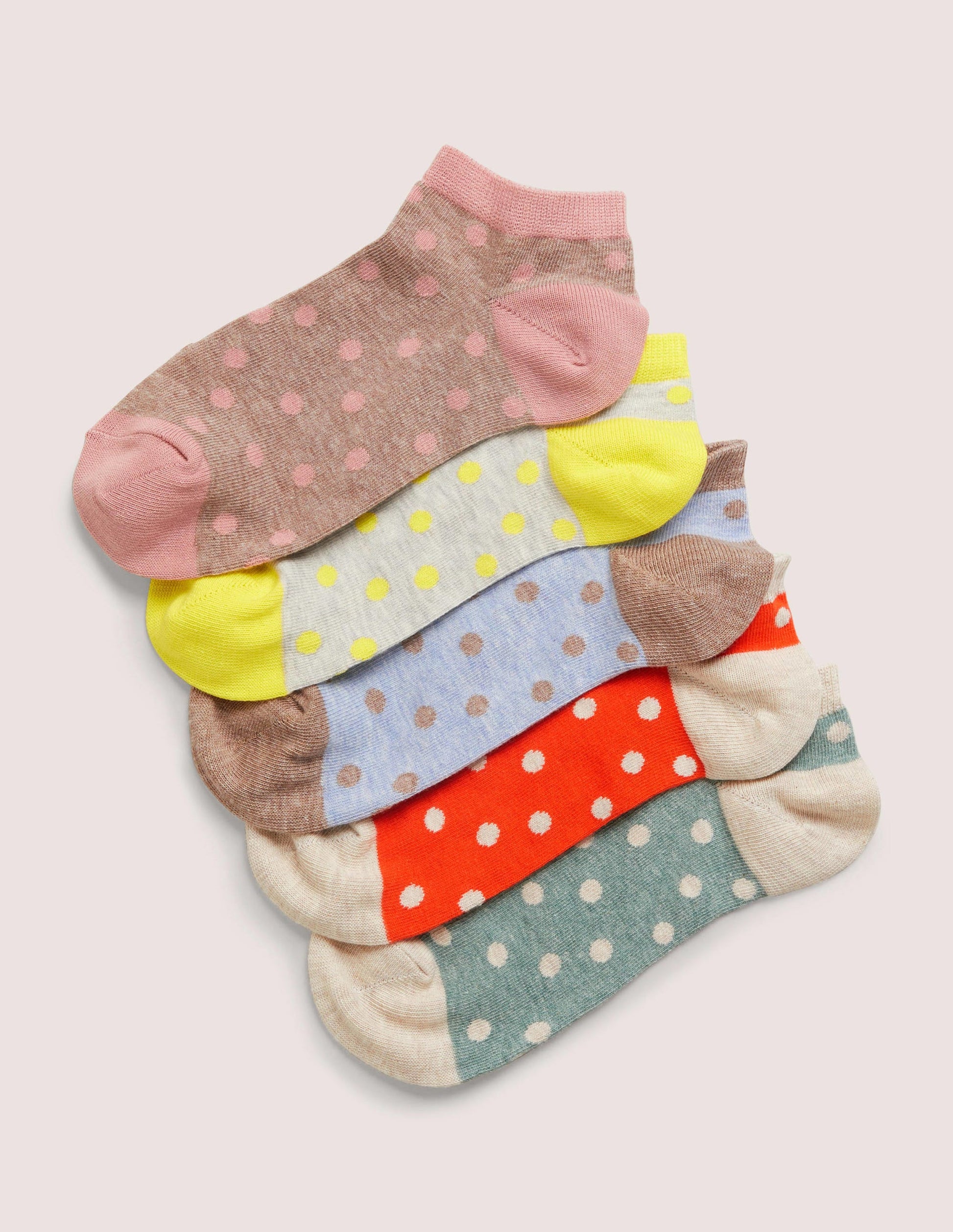 5 Pack Trainer Socks-Multi Delicate Spot-1