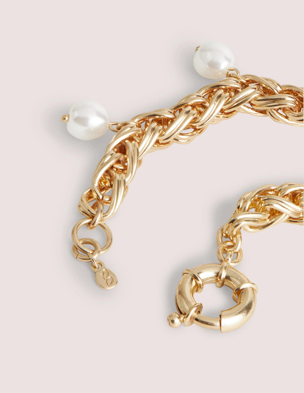 Bracelet chaîne épaisse à perles-Doré - Image 2