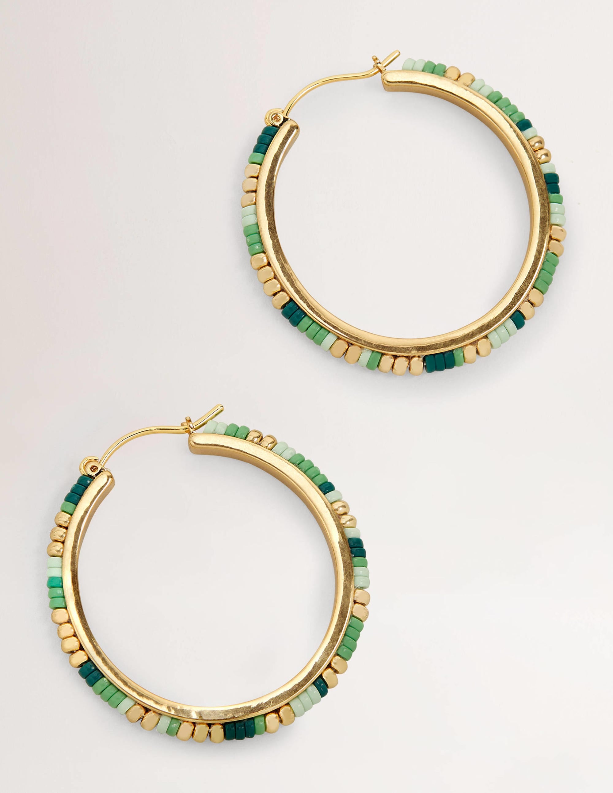 Créoles en perles-Vert - Image 2