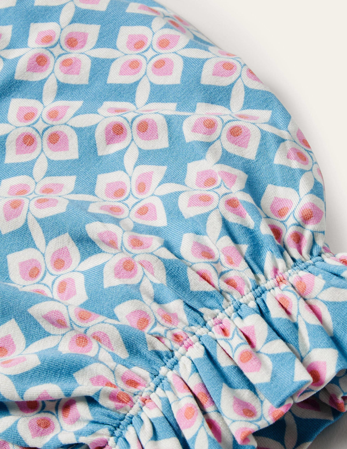 Robe col V en jersey-Ombre côtière, motif Diamond Leaf - Image 10