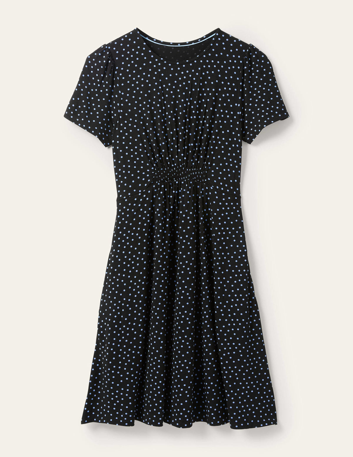 Jerseykleid mit Rundhalsausschnitt-Schwarz, Verstreute Tupfen-5