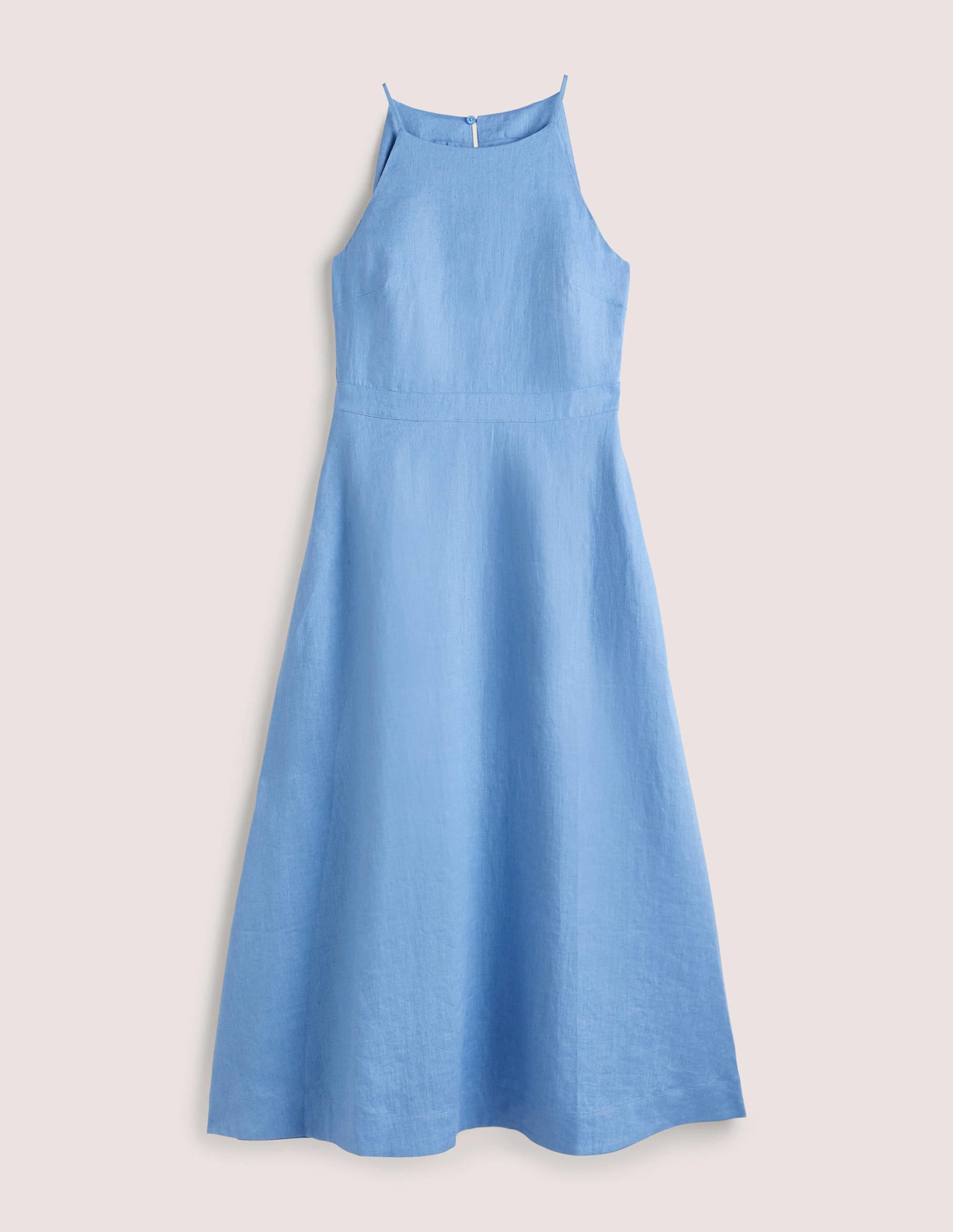 Neckholder-Midikleid aus Leinen-Rivierablau - Image 7