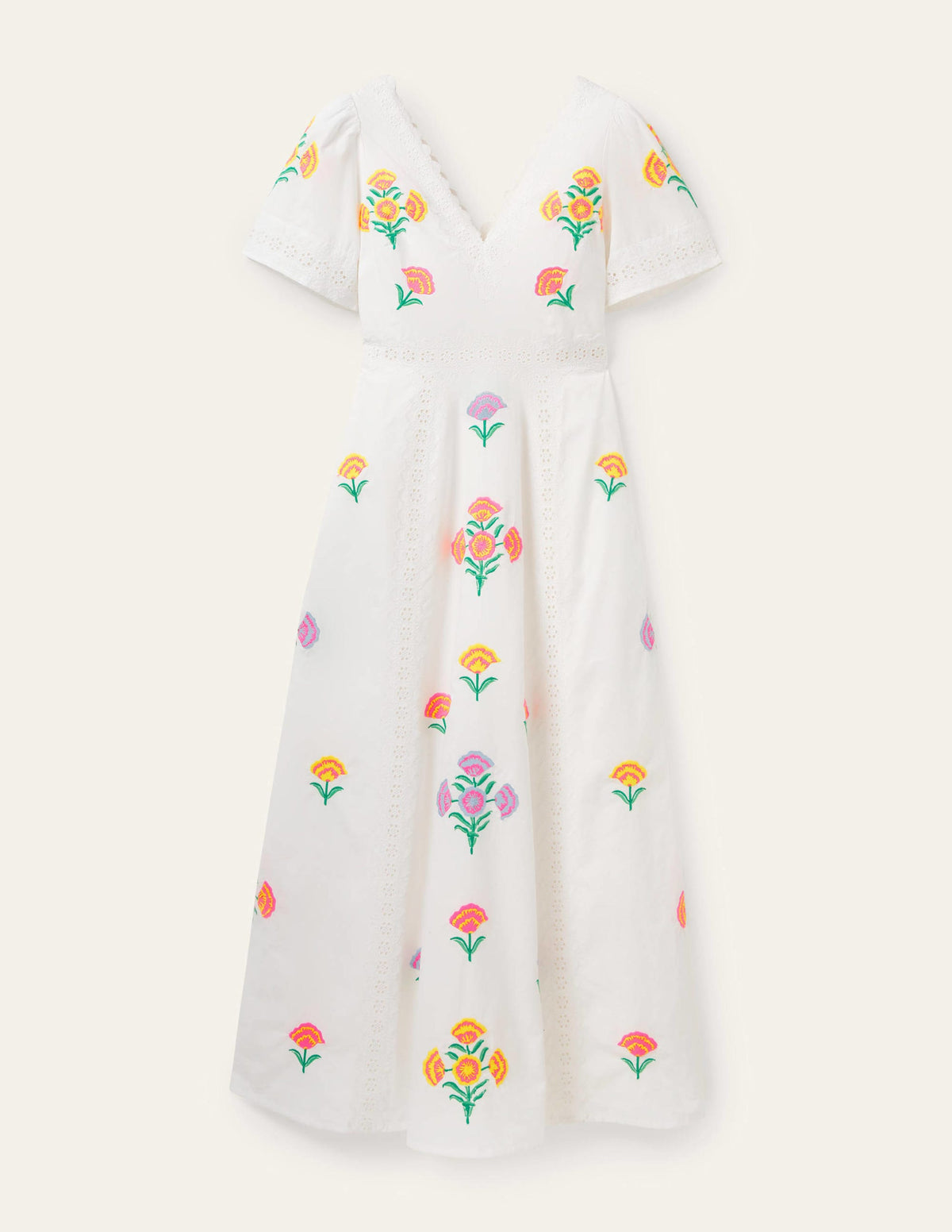 Robe longue Edith brodée-Ivoire-12