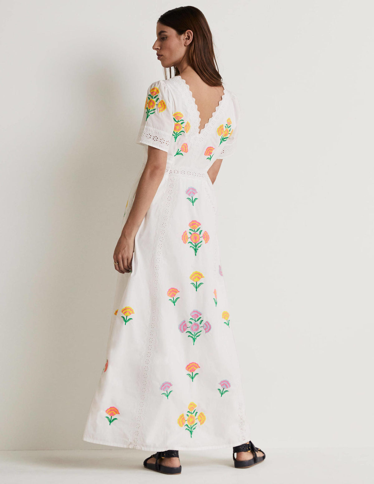 Robe longue Edith brodée-Ivoire - Image 3