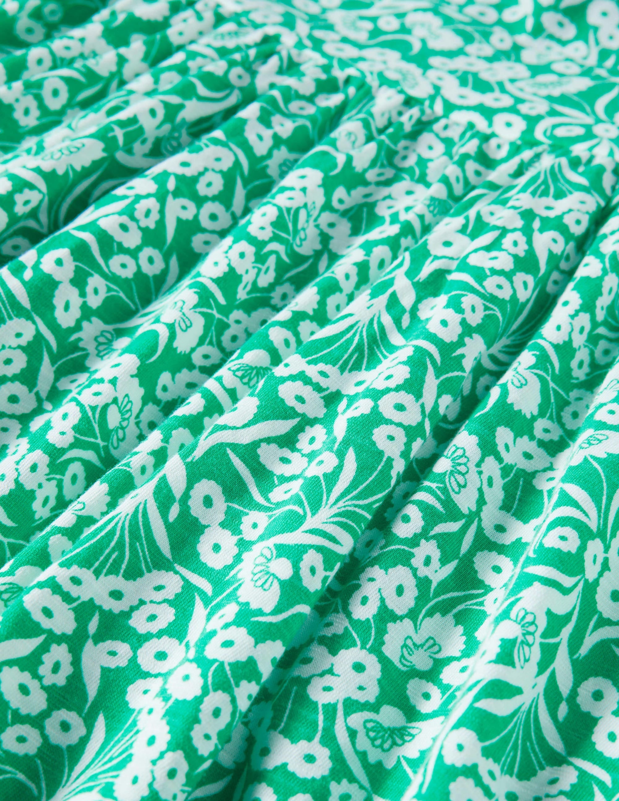 Mini-robe en jersey avec détail à l'arrière-Vert émeraude, motif Floret Bud - Image 11