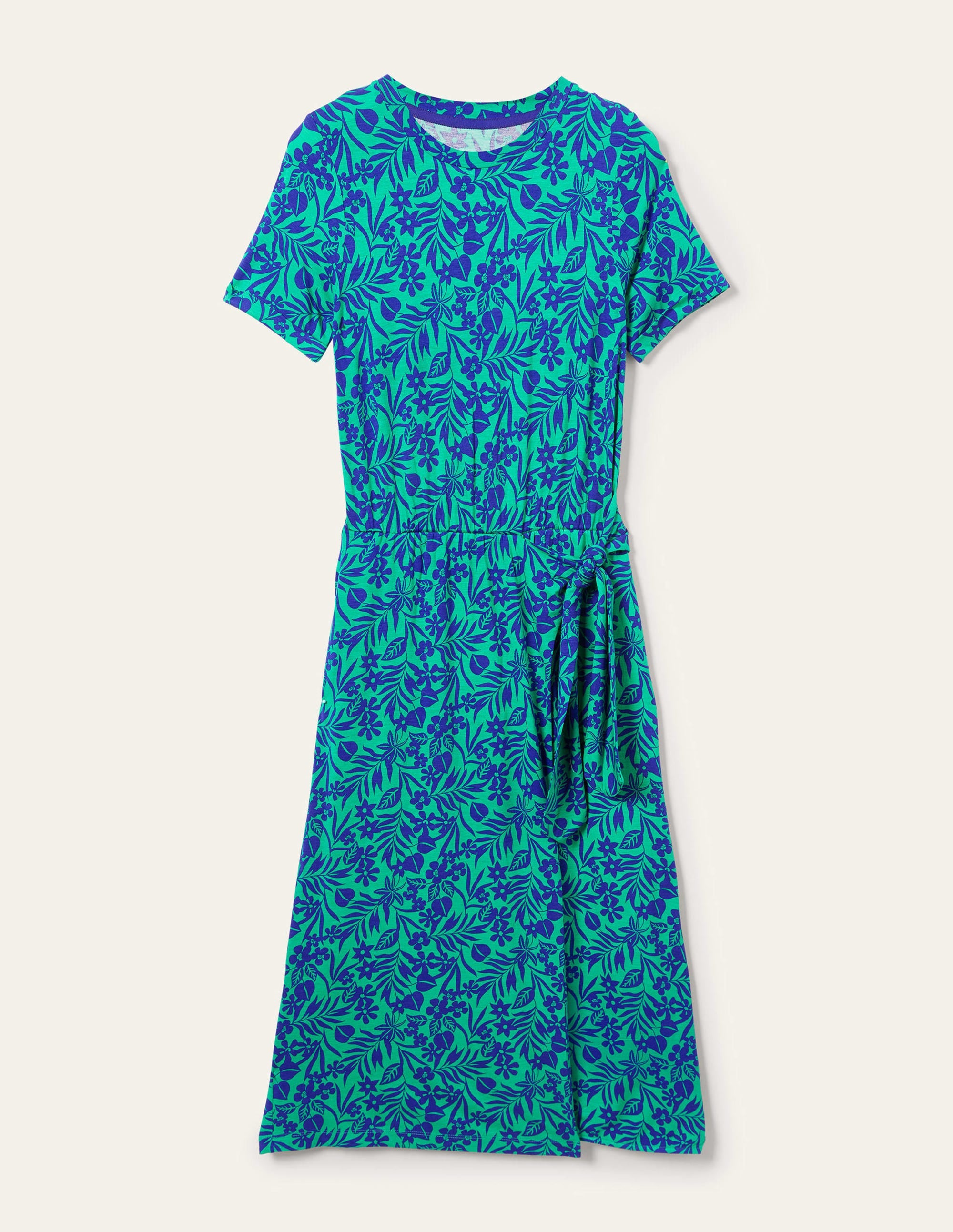 Robe midi Amanda en jersey-Émeraude, motif Tropic Foliage - Image 12