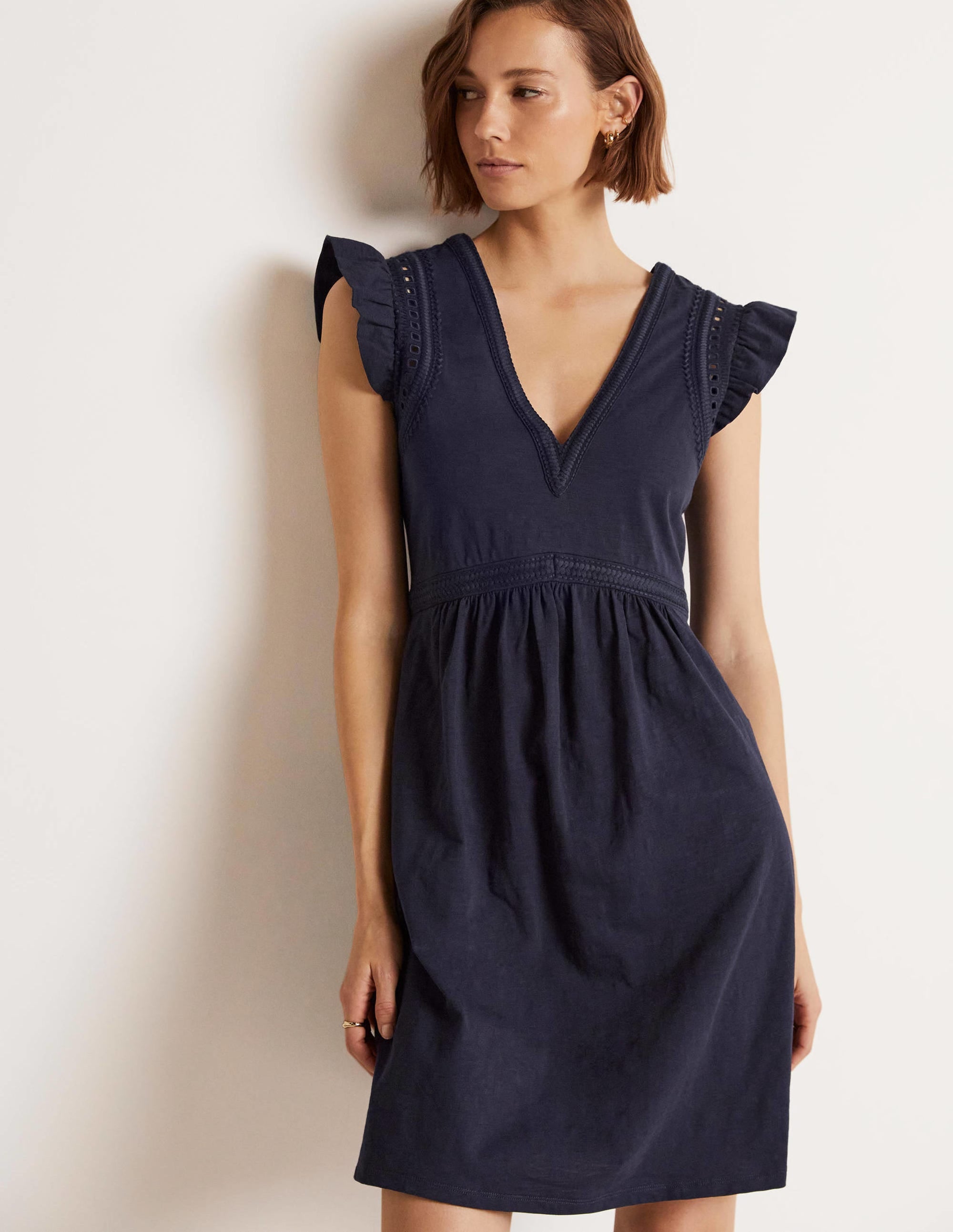 Jerseykleid mit Empire-Taille-Marineblau - Image 5