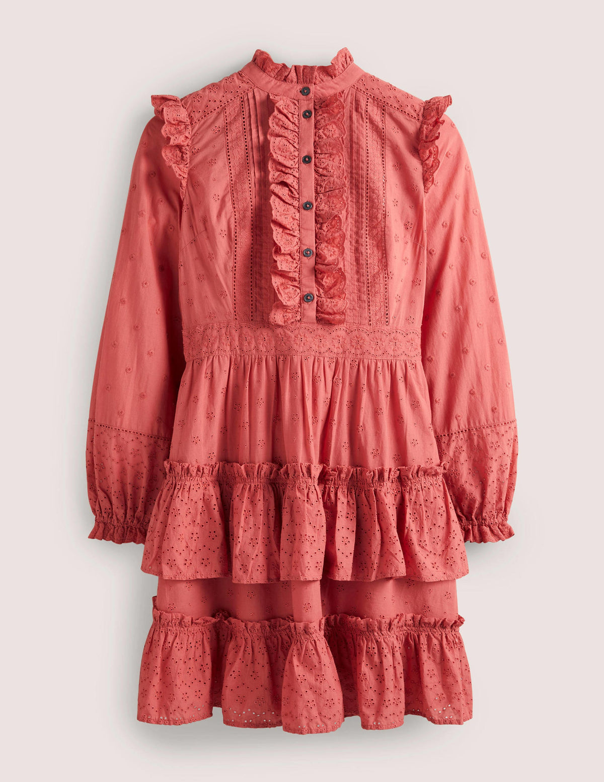Hemdblusenkleid mit Lochstickereimix-Staubrot - Image 6