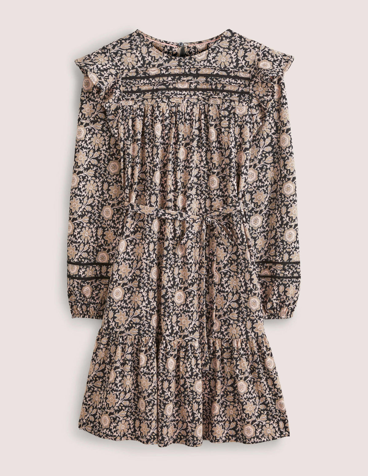 Jerseykleid mit Bortendetail-Schwarz, Zauberhafter Zweig - Image 7
