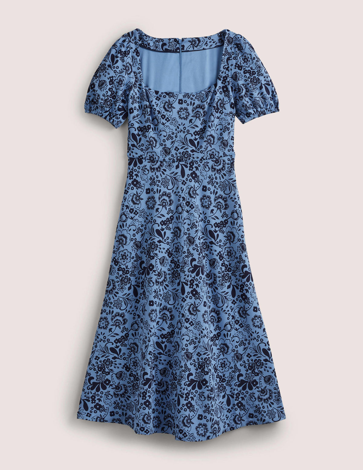 Short Sleeve Jersey Midi Dress-Riviera Blue, Pretty Paradise - Image 5