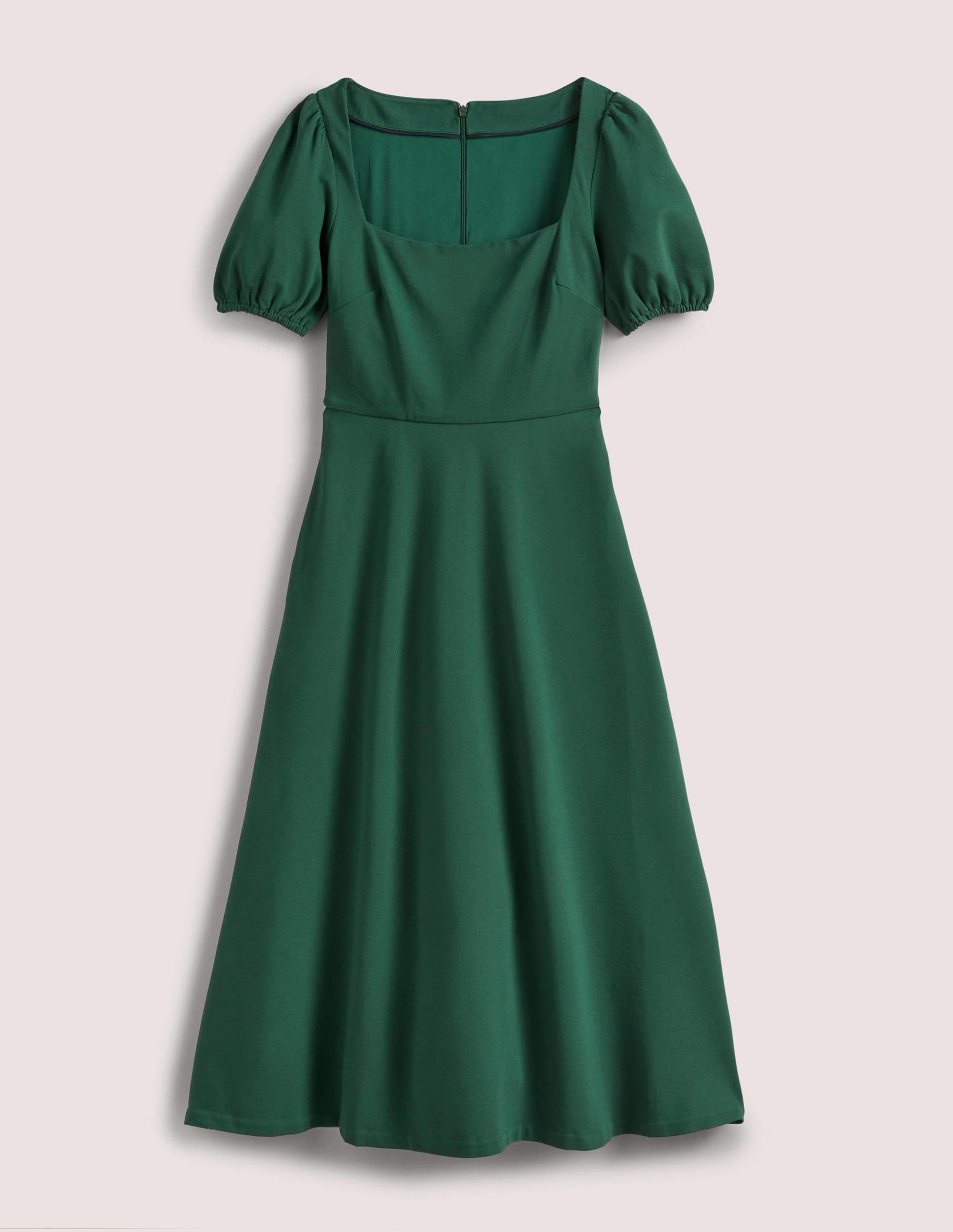 Robe midi en jersey à manches courtes-Vert chasseur - Image 5