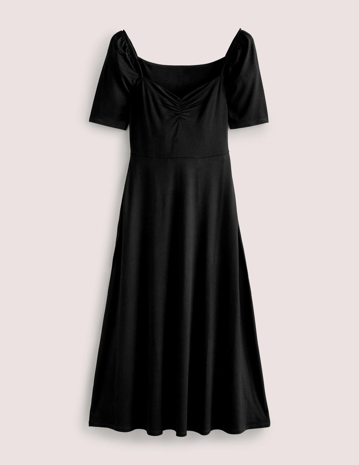 Jersey-Midikleid mit Herzausschnitt-Schwarz-5