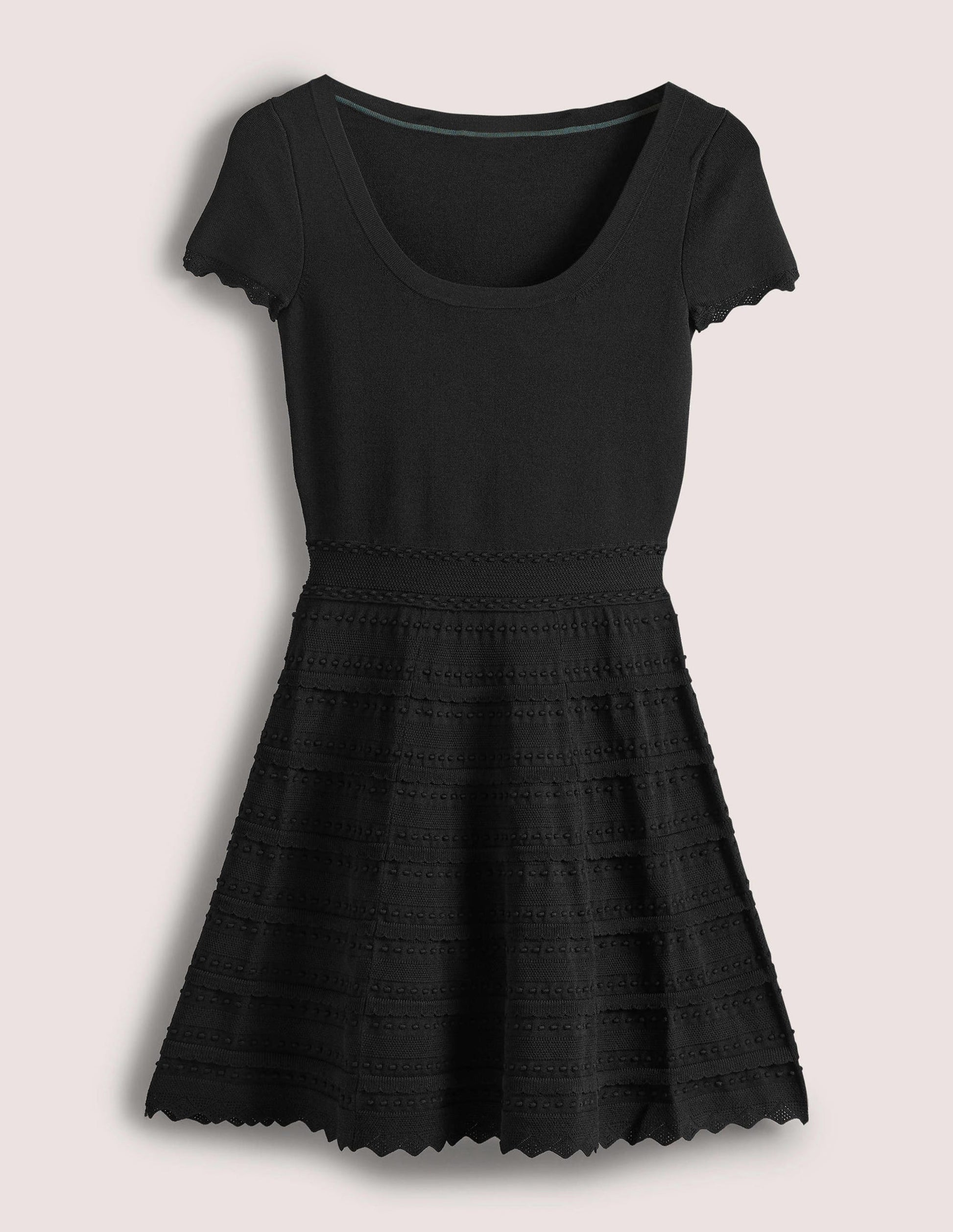 Mini-Strickkleid mit Detail-Schwarz-7