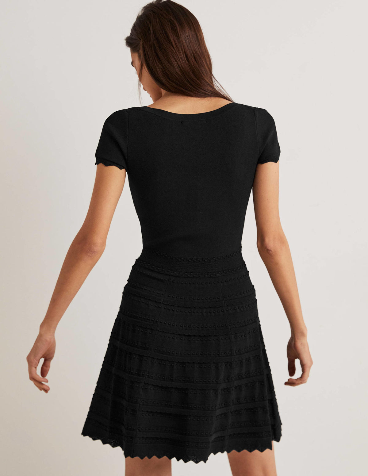 Mini-Strickkleid mit Detail-Schwarz-3