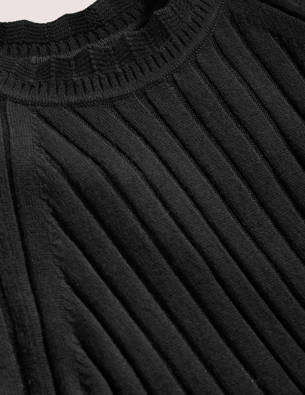Midi-Strickkleid mit Rippdetails-Schwarz-6