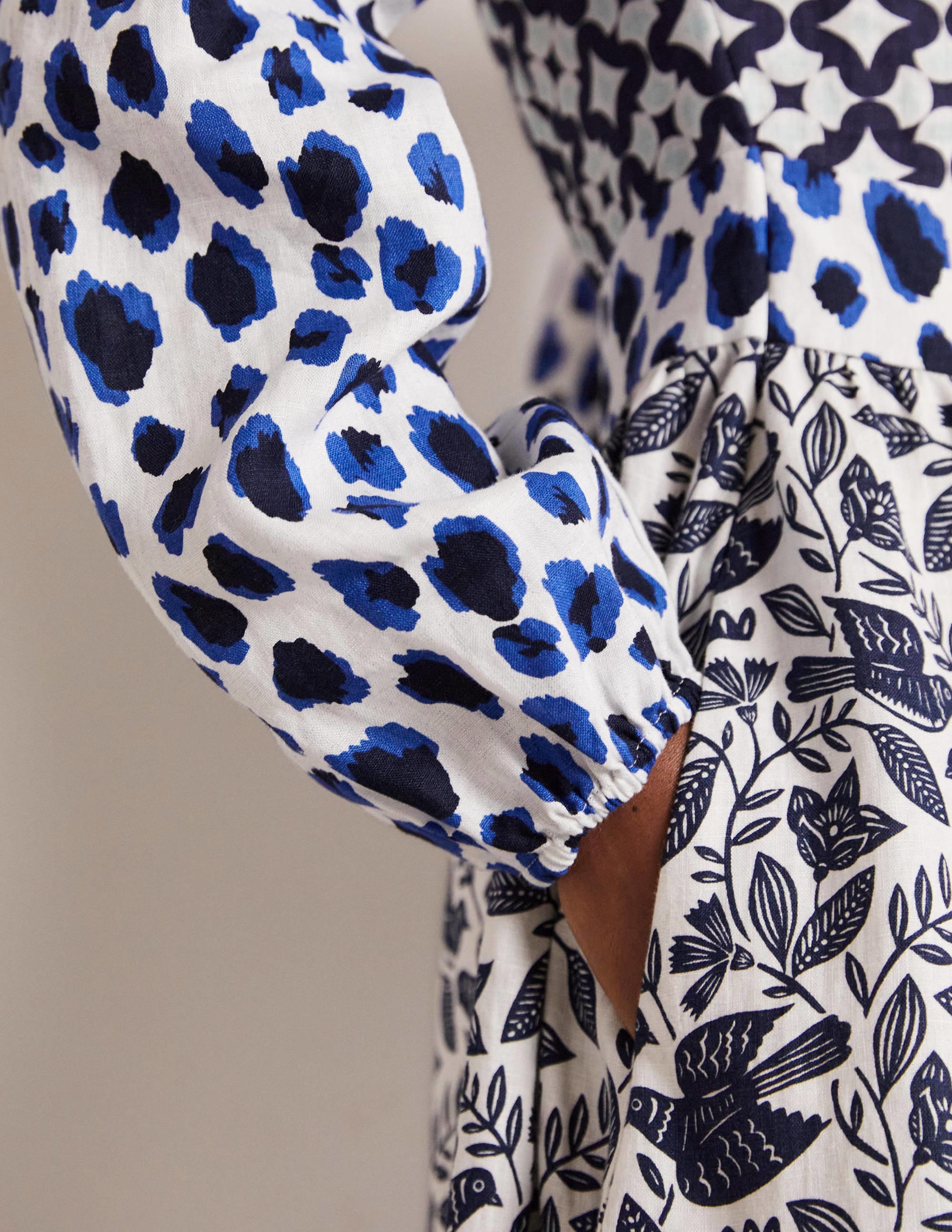 Gestuftes Upcycling Maxi-Kleid-Blau - Image 7