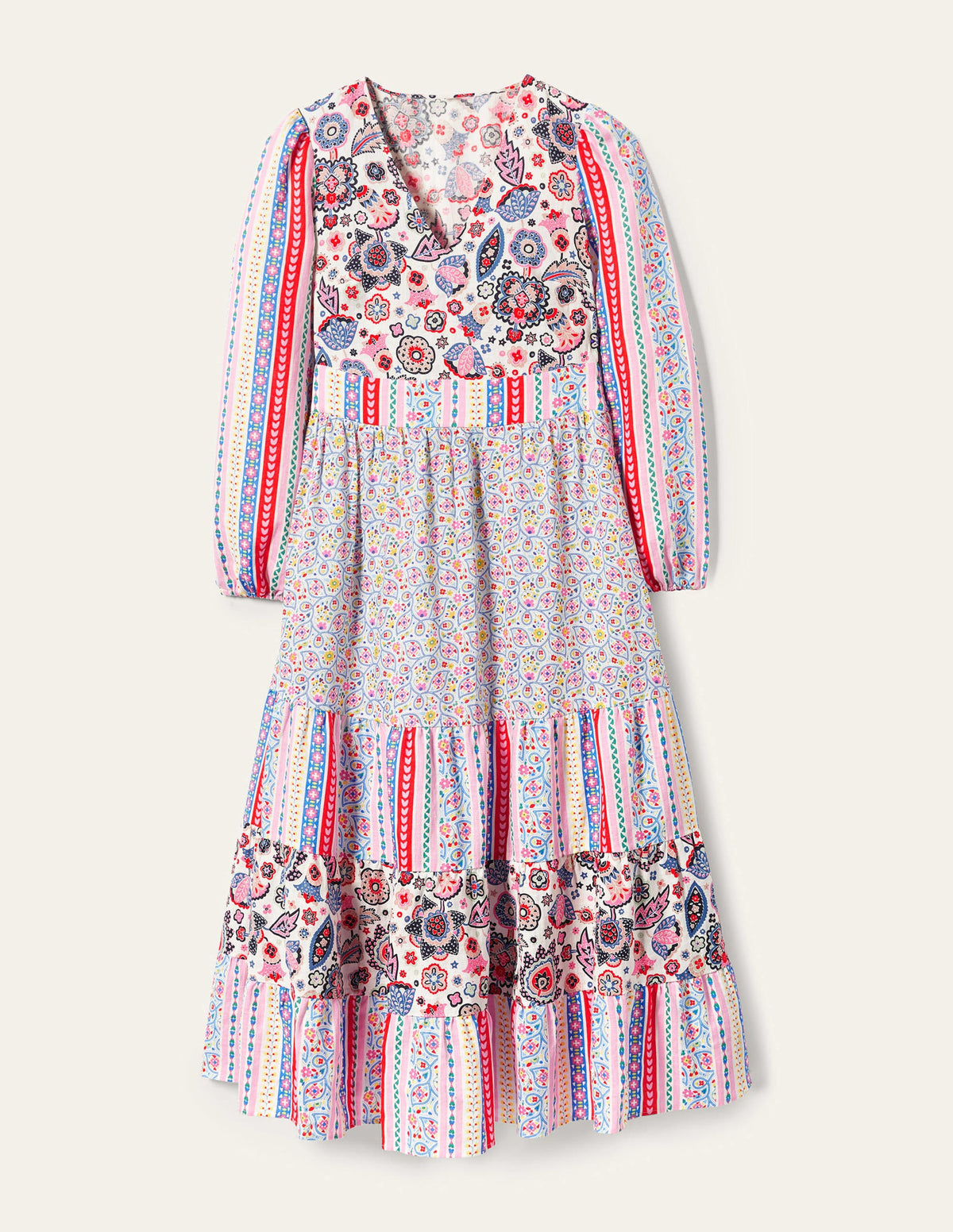 Robe longue à volants recyclée-Rose - Image 9