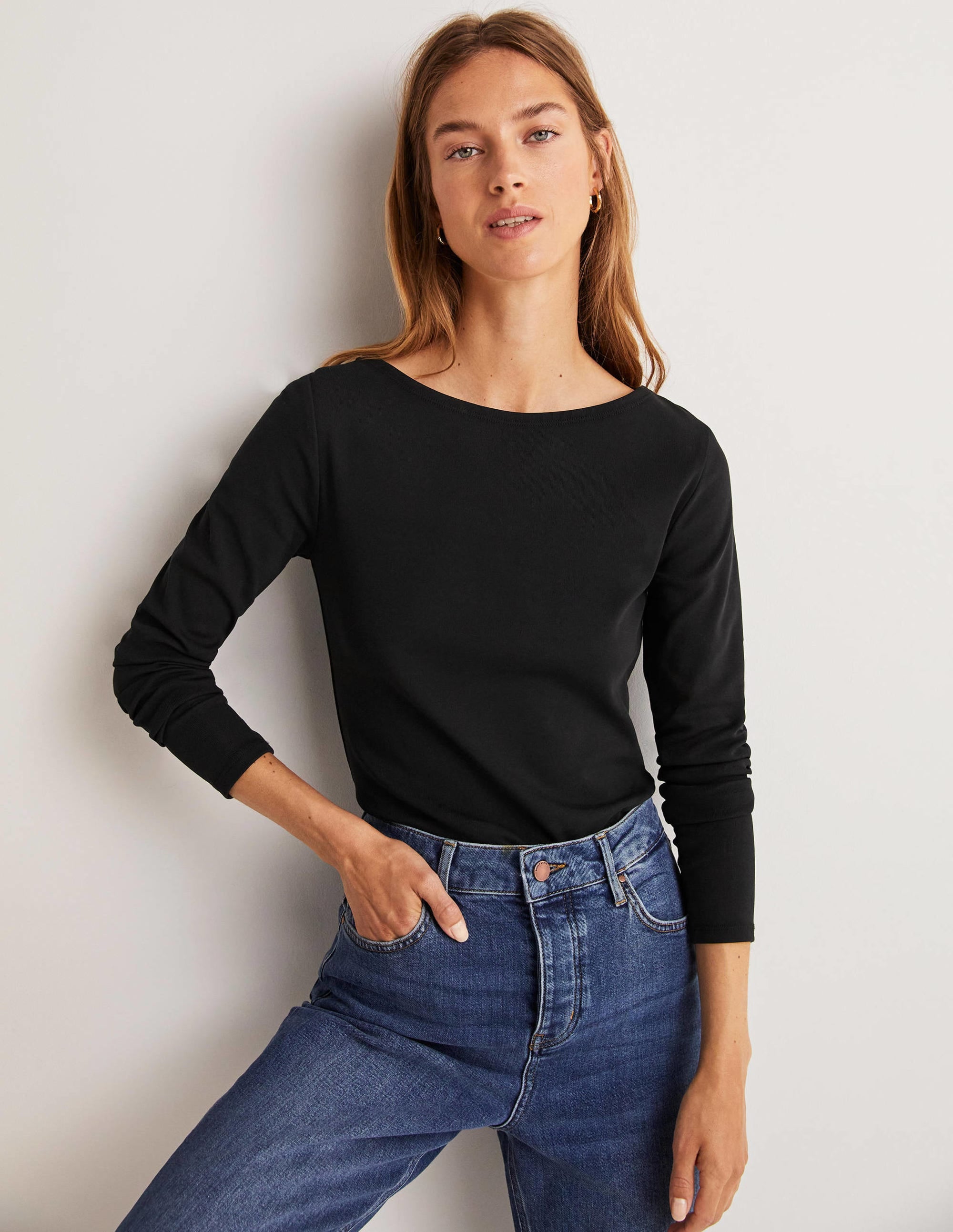 Essential Boatneck Top-Black - Image 5